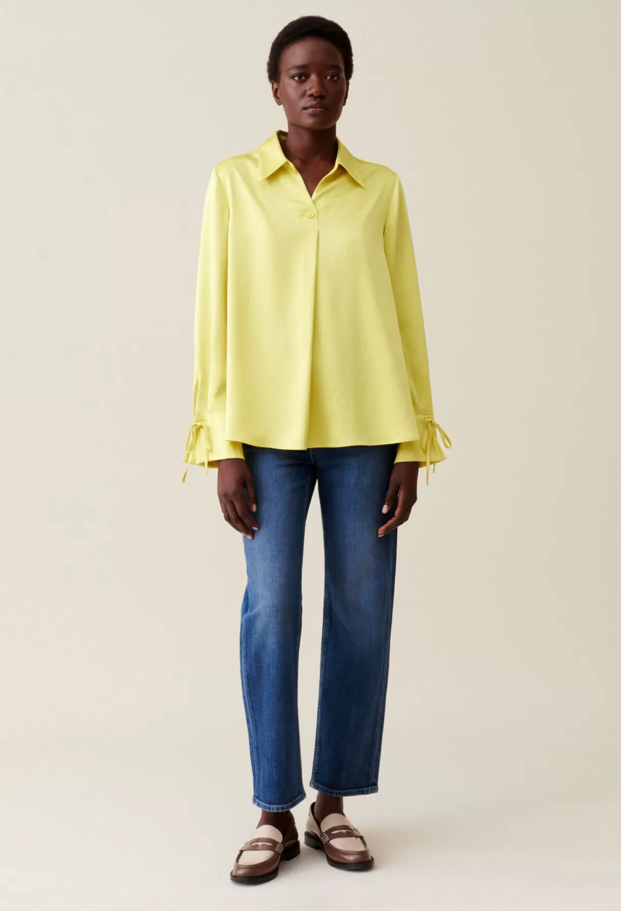 Tops Et Chemises-Claudie Pierlot Blouse fluide col ouvert Jaune