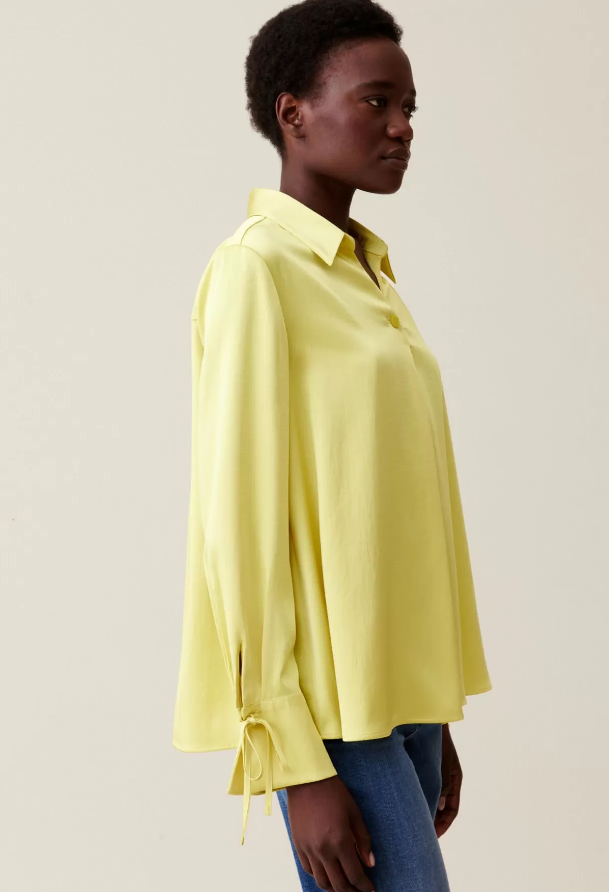 Tops Et Chemises-Claudie Pierlot Blouse fluide col ouvert Jaune