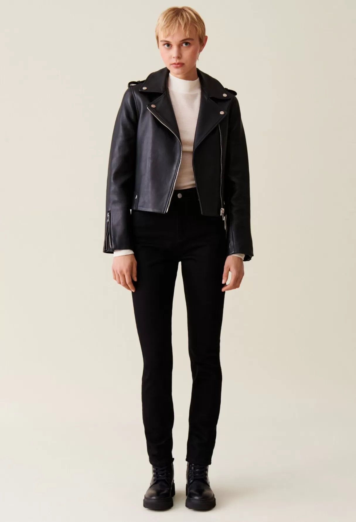 Blousons Et Vestes-Claudie Pierlot Blouson cuir Noir