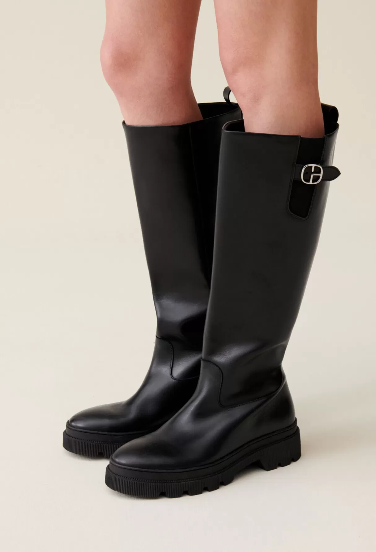 Bottines Et Bottes-Claudie Pierlot Bottes hautes cuir lisse Noir