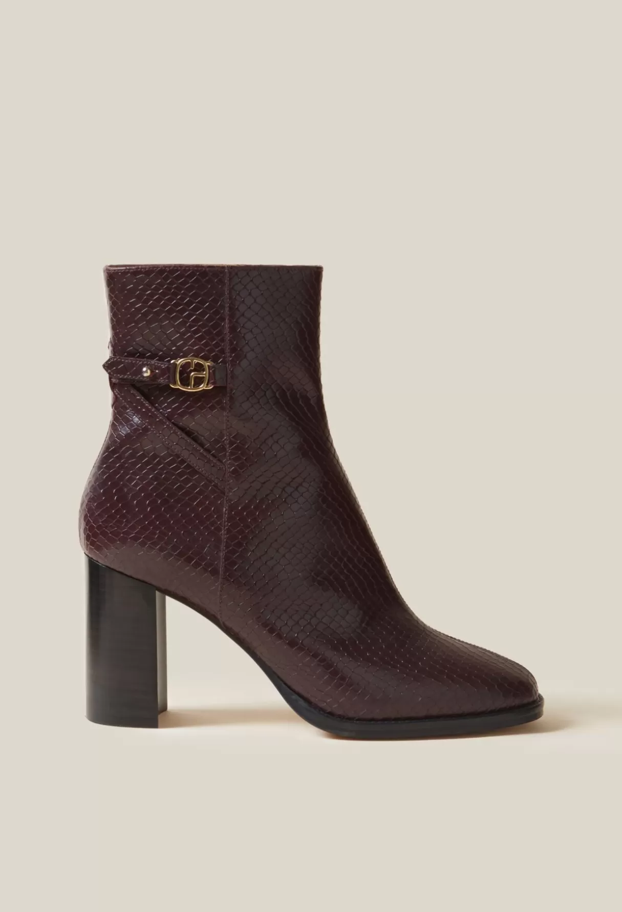 Bottines Et Bottes-Claudie Pierlot Bottines effet serpent cuir vernis Bordeaux