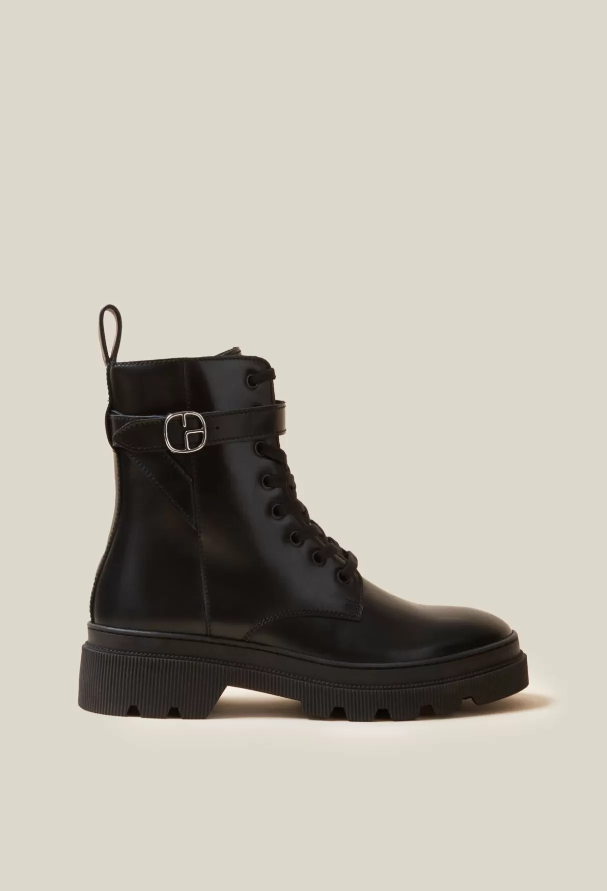 Bottines Et Bottes-Claudie Pierlot Bottines rangers cuir Noir