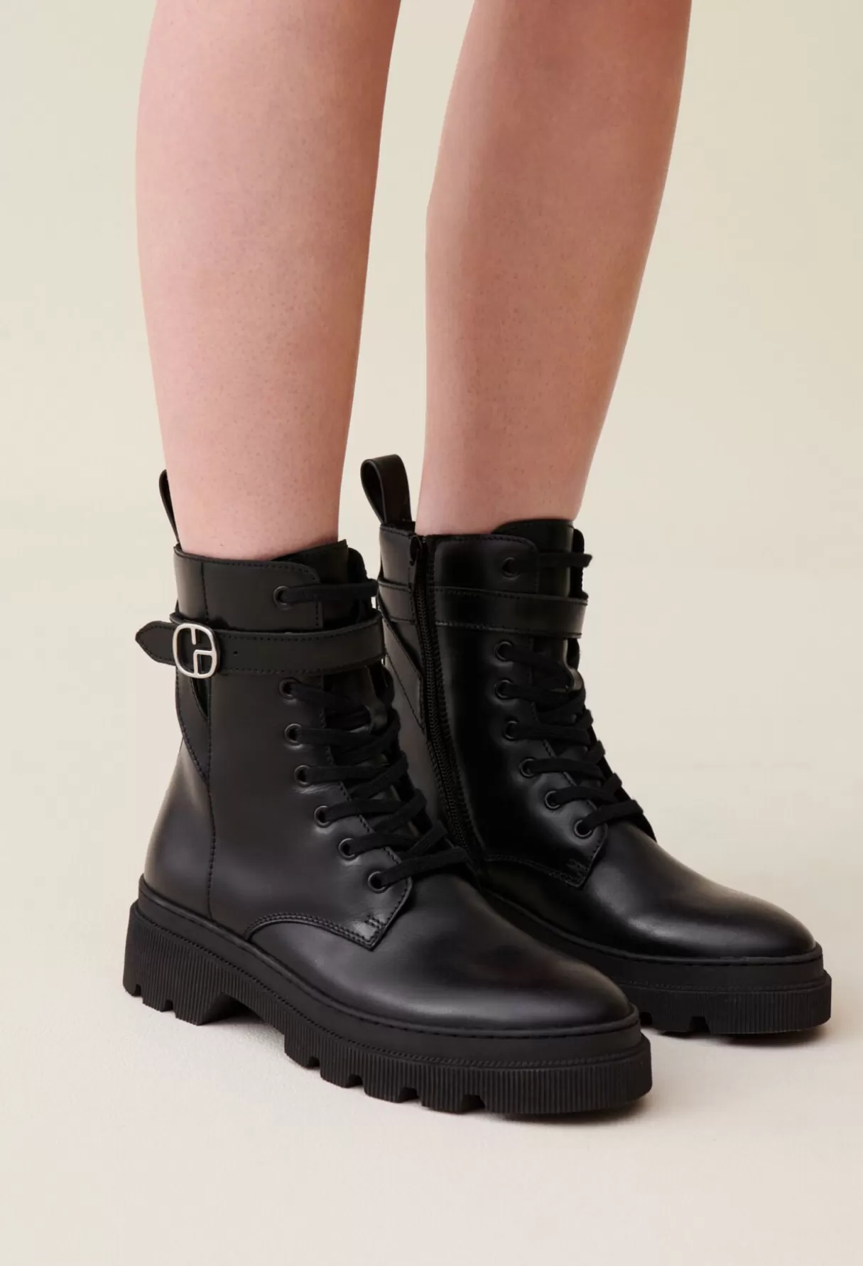 Bottines Et Bottes-Claudie Pierlot Bottines rangers cuir Noir