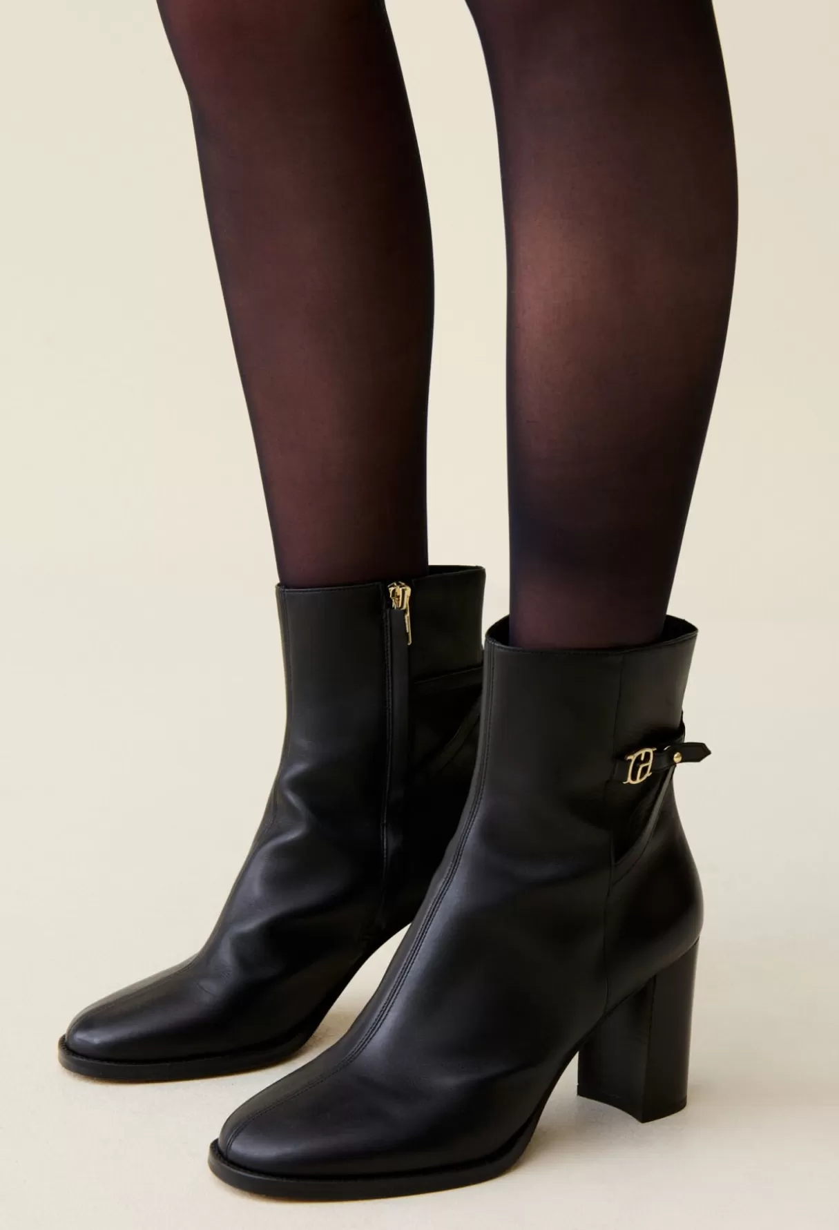 Bottines Et Bottes-Claudie Pierlot Bottines talons cuir vernis Noir