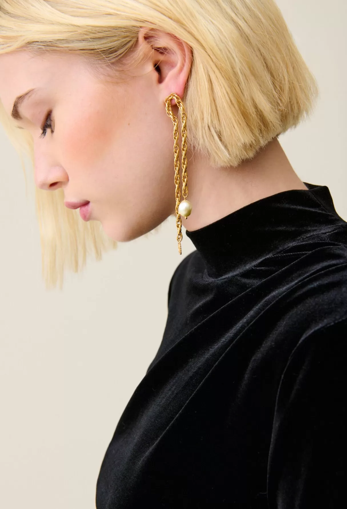 Bijoux Et Chouchous-Claudie Pierlot Boucles d'oreilles chaîne dorées Lightgold