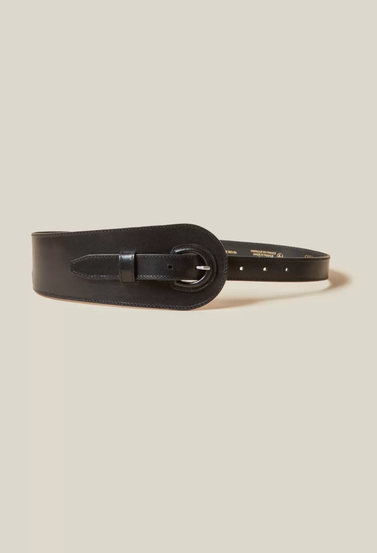 Ceintures-Claudie Pierlot Ceinture cuir Noir