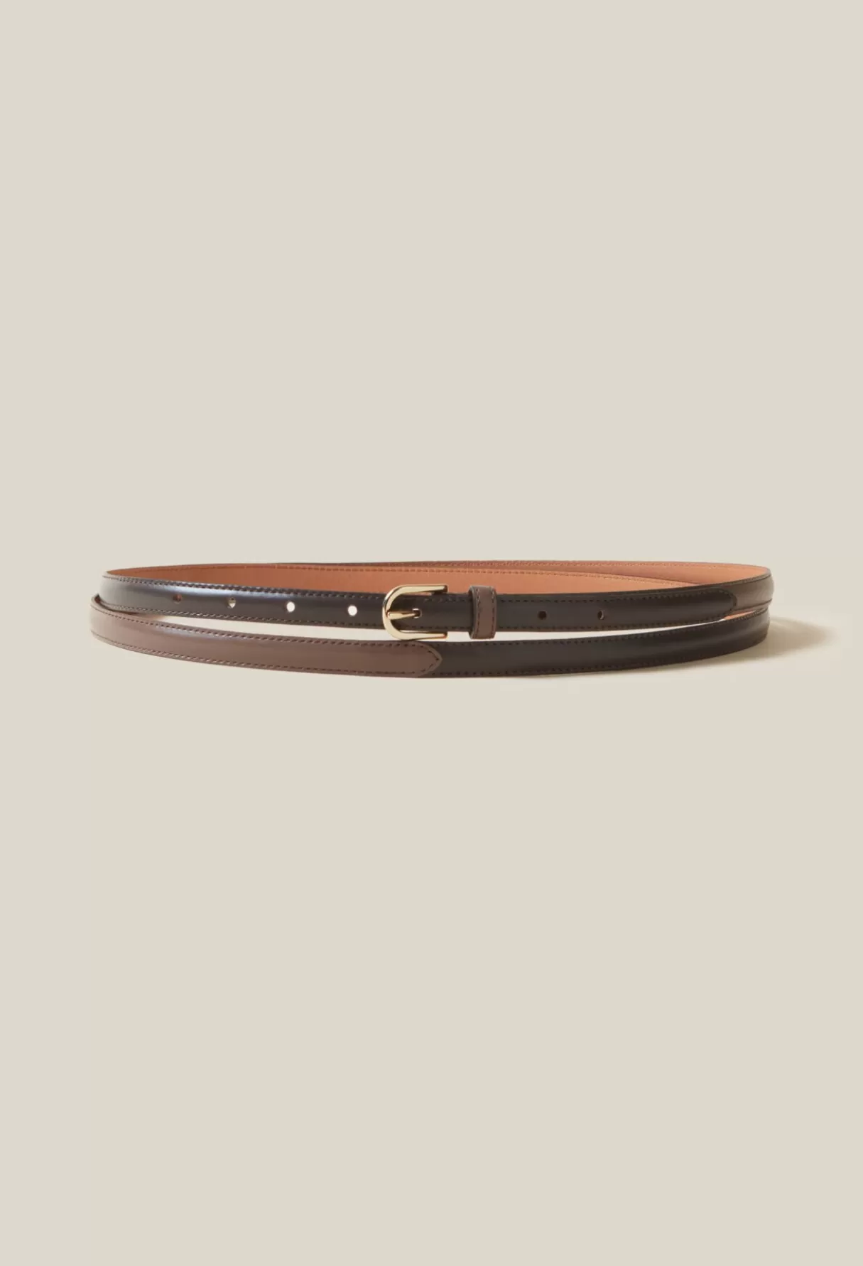 Ceintures-Claudie Pierlot Ceinture fine cuir Marron