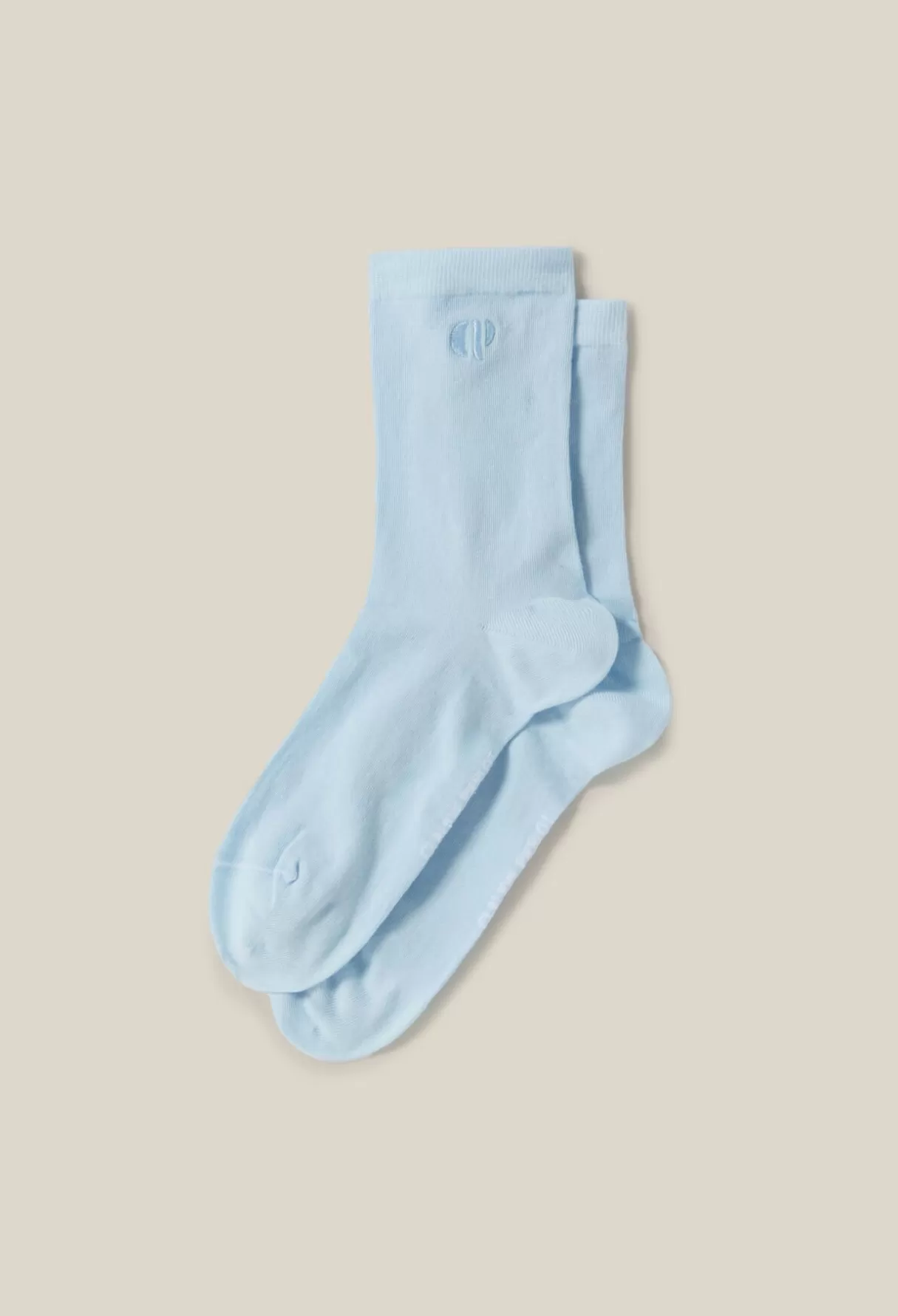 Chaussettes-Claudie Pierlot Chaussette broderie monogramme CP Bleuciel