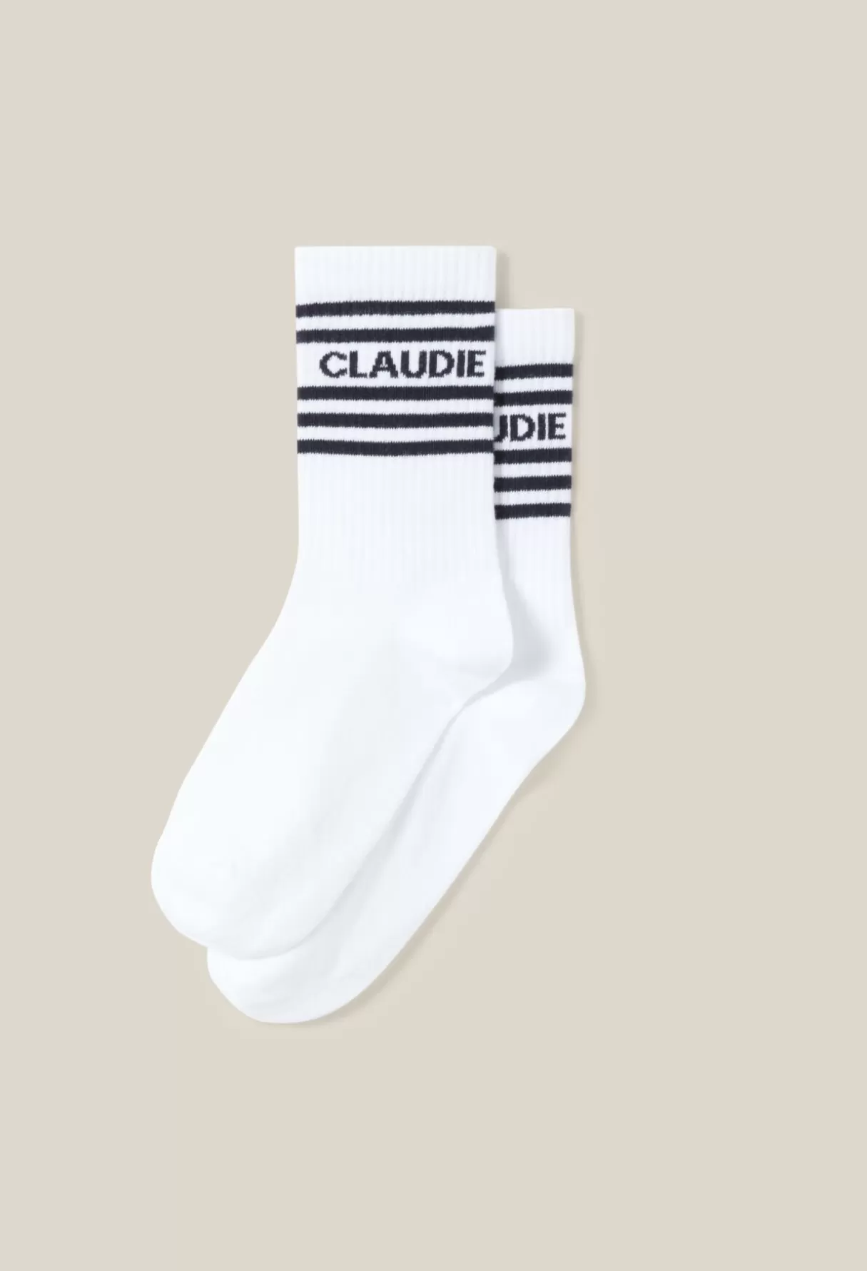 Chaussettes-Claudie Pierlot Chaussettes sport rayée Marine