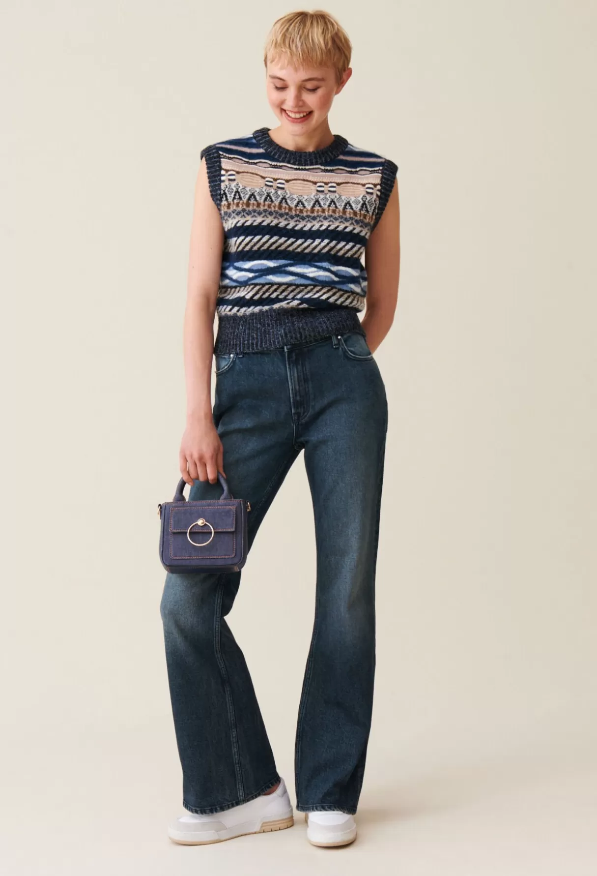 Pantalons Et Jeans-Claudie Pierlot Jean denim flare Denimdelave