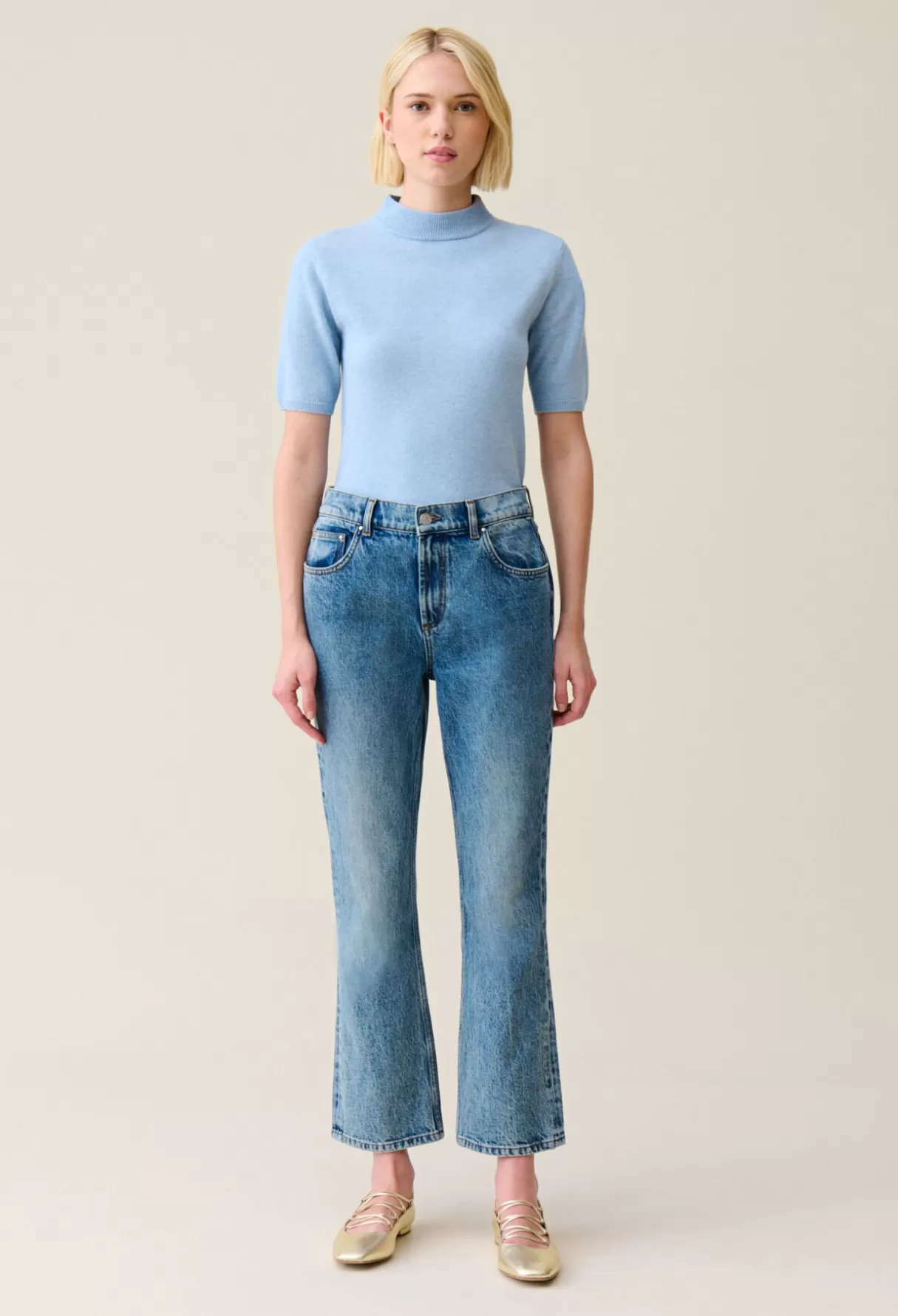 Pantalons Et Jeans-Claudie Pierlot Jean Louis flare denim clair Denimverylightblue