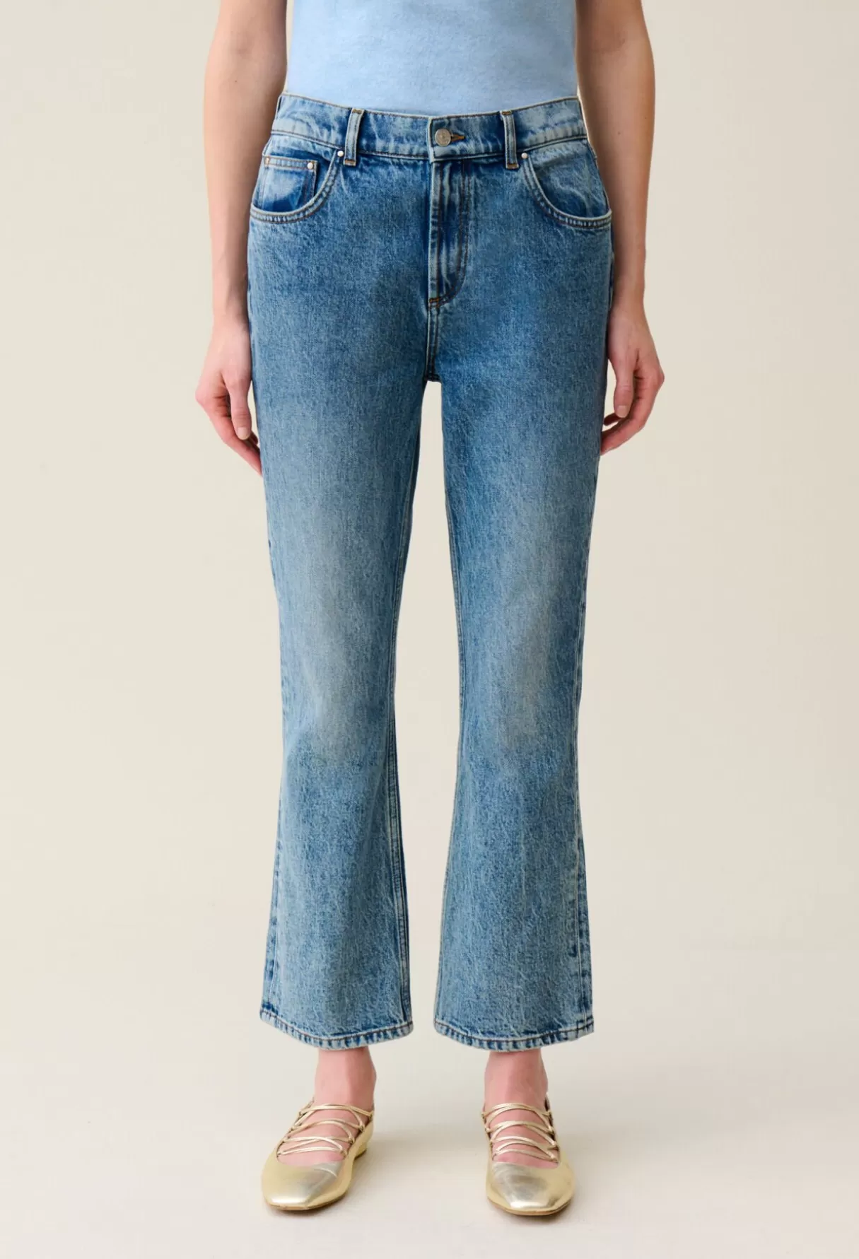 Pantalons Et Jeans-Claudie Pierlot Jean Louis flare denim clair Denimverylightblue