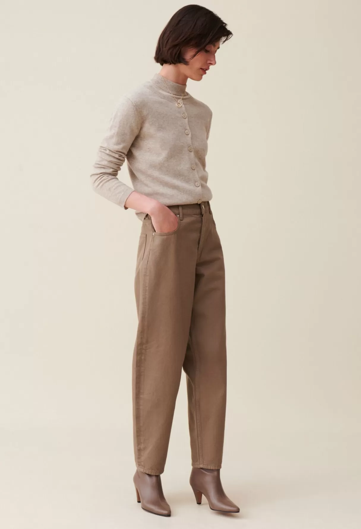 Pantalons Et Jeans-Claudie Pierlot Jean Luc mom taupe Marronglace