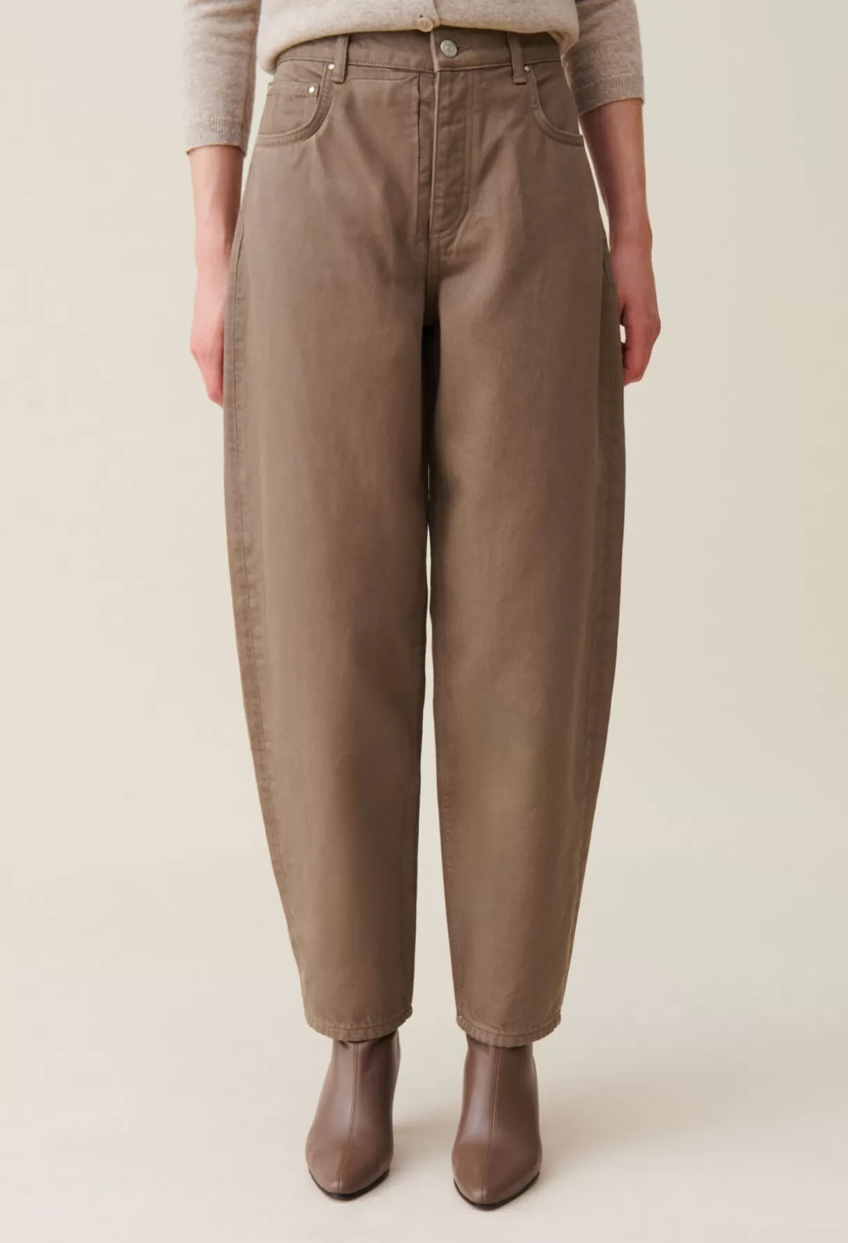 Pantalons Et Jeans-Claudie Pierlot Jean Luc mom taupe Marronglace