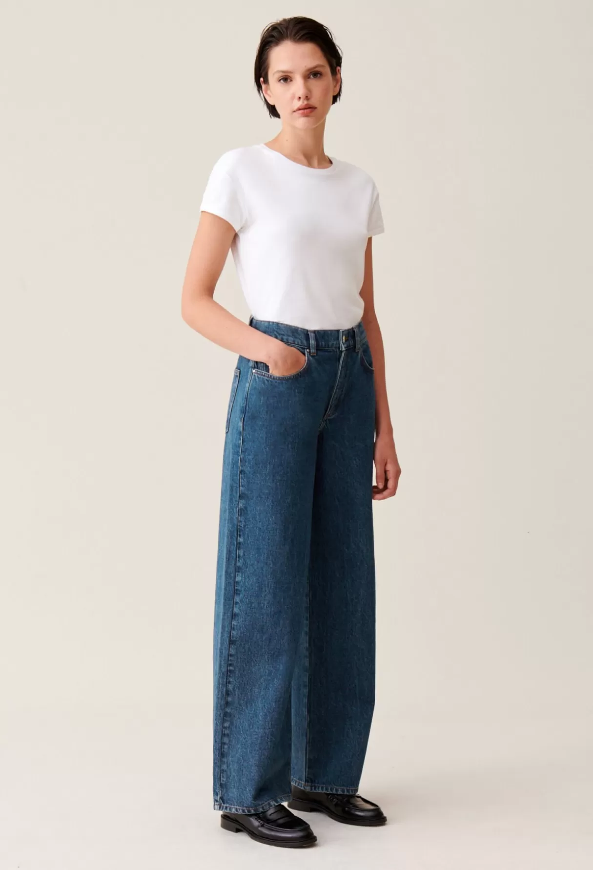 Pantalons Et Jeans-Claudie Pierlot Jean Michel baggy denim foncé Denimbleu