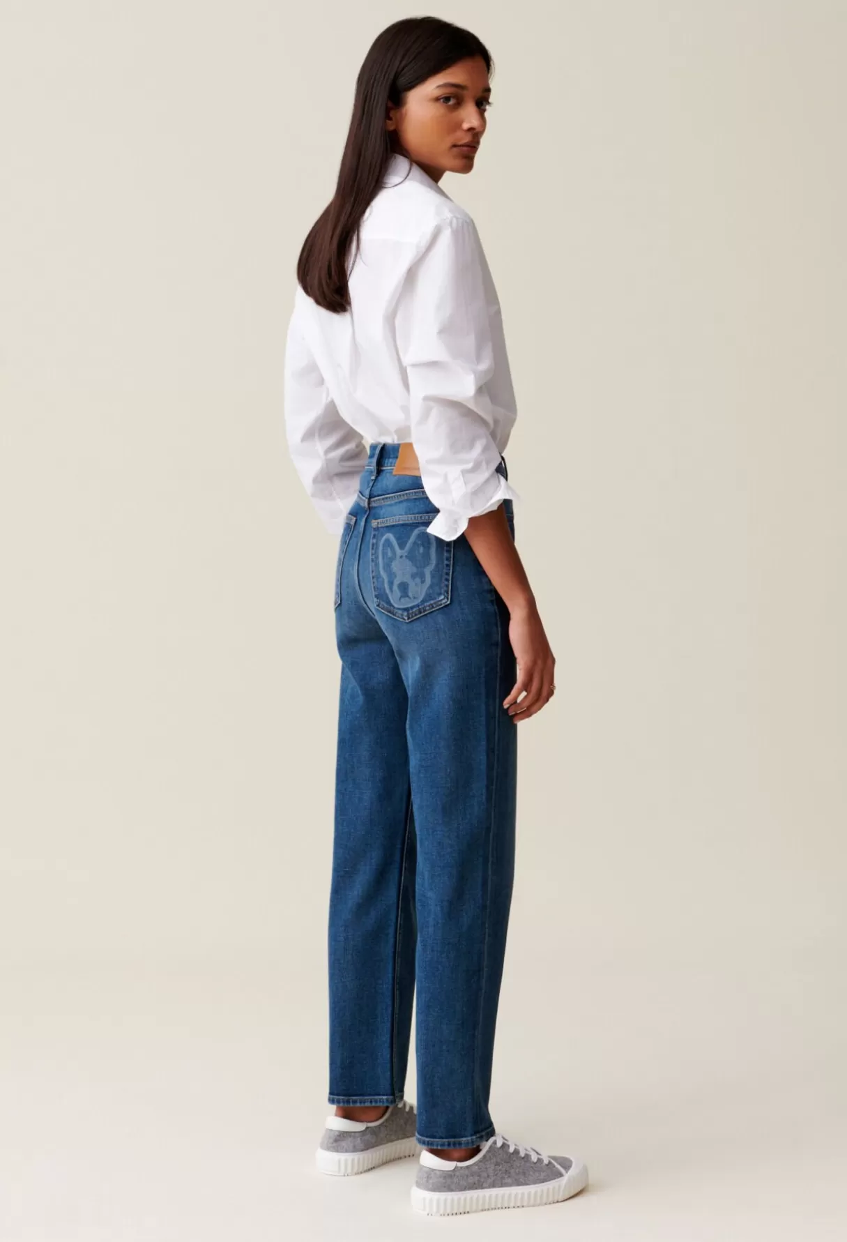 Pantalons Et Jeans-Claudie Pierlot Jean Toto détail logo poche arrière Denimbleu