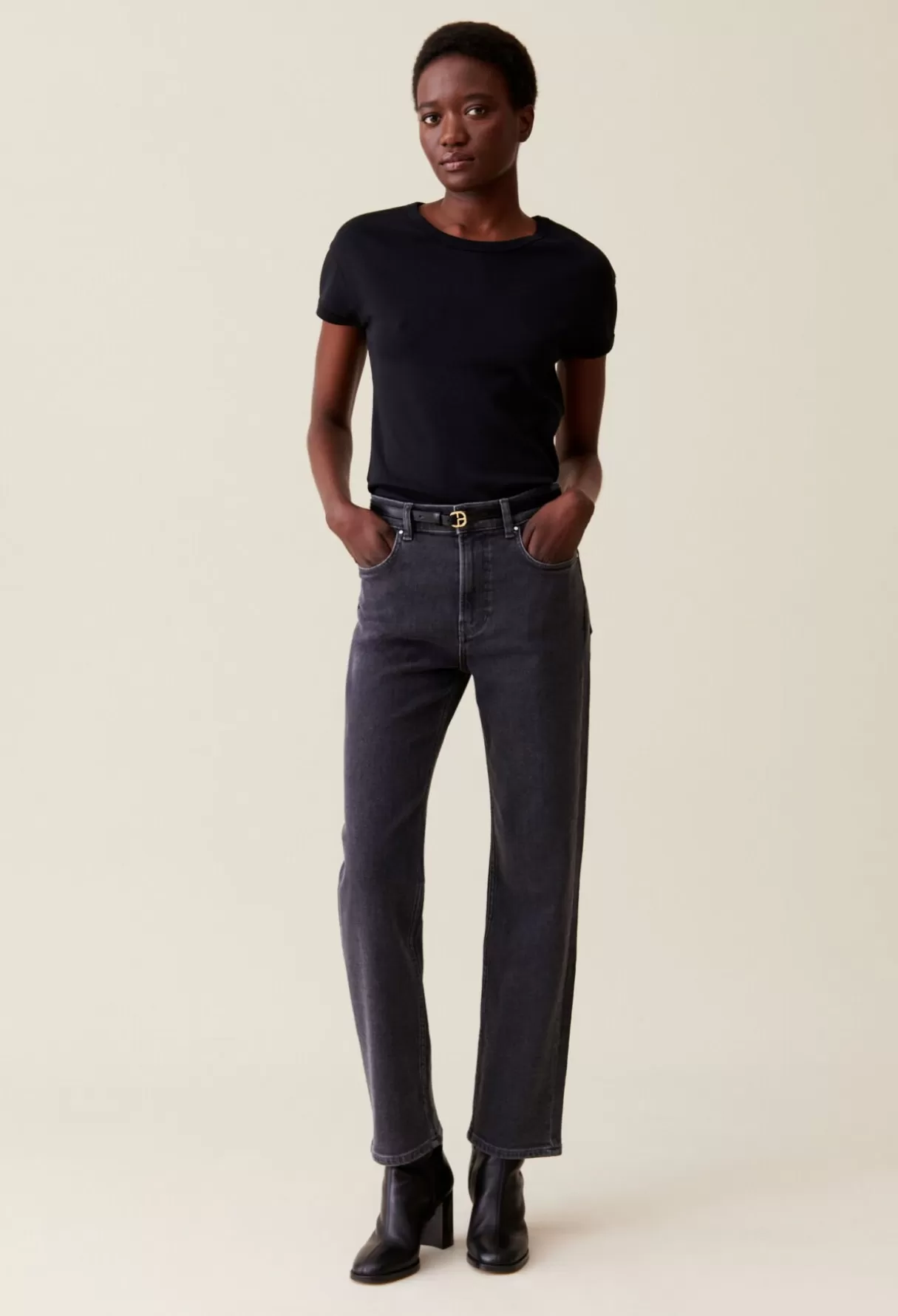 Pantalons Et Jeans-Claudie Pierlot Jean Toto slim gris Anthracite