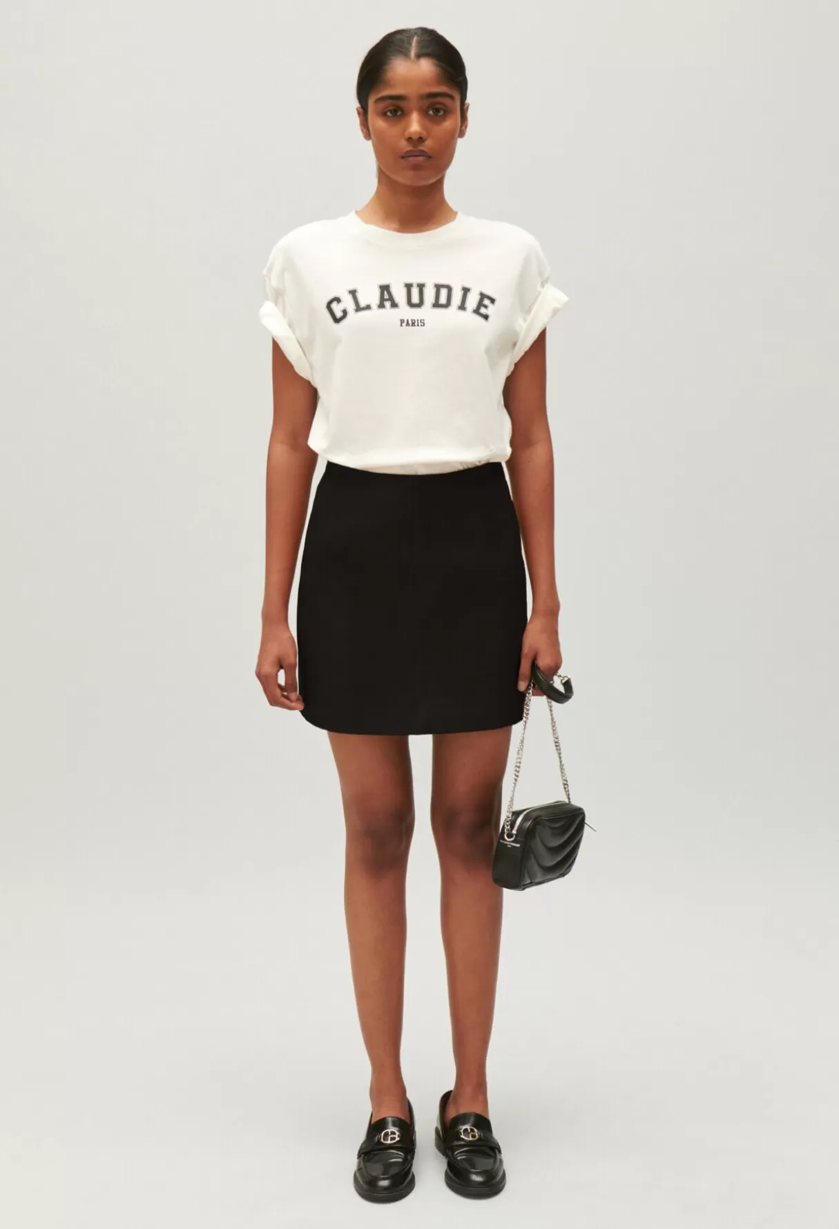 Jupes Et Shorts-Claudie Pierlot Jupe courte cuir Noir