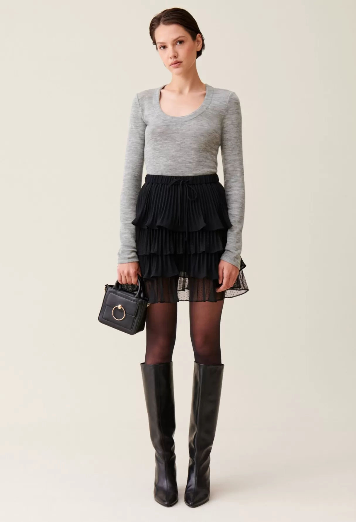 Jupes Et Shorts-Claudie Pierlot Jupe courte e volants Noir