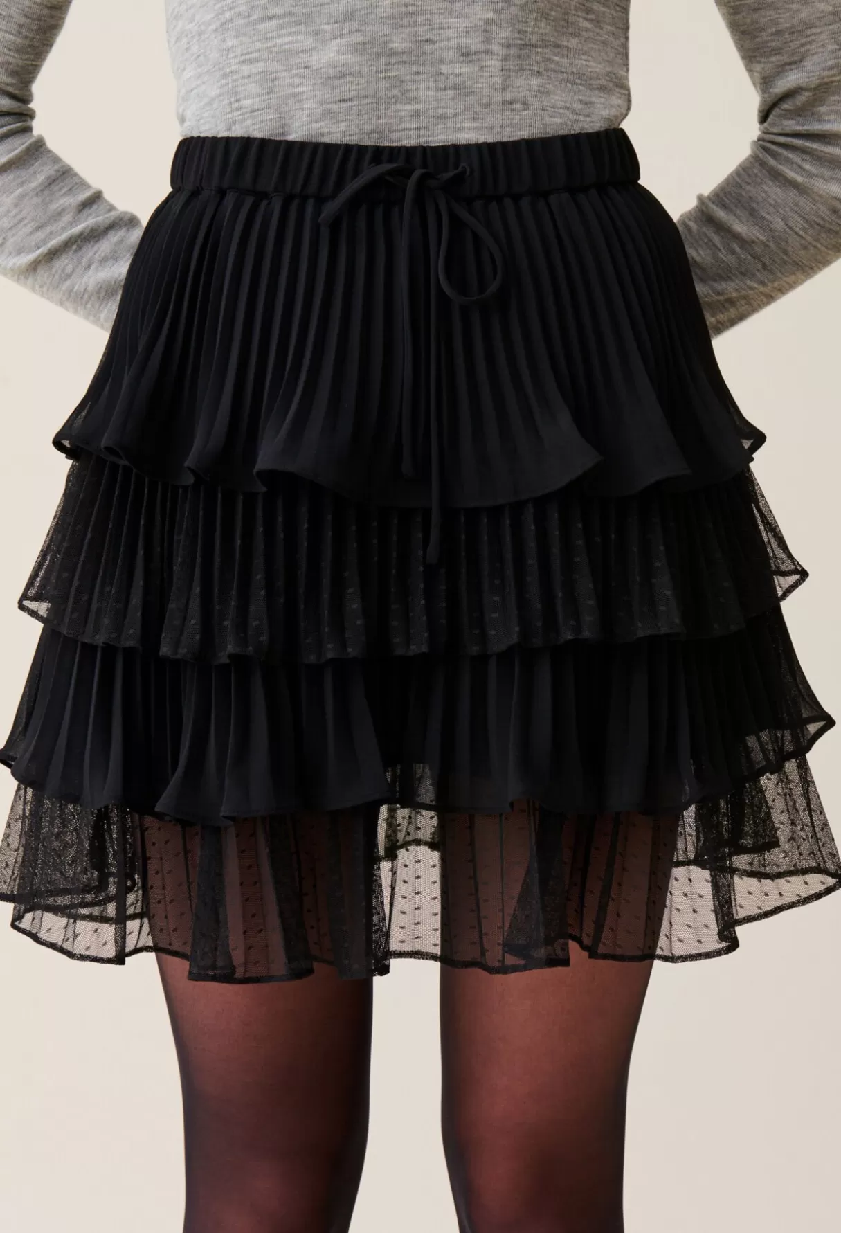 Jupes Et Shorts-Claudie Pierlot Jupe courte e volants Noir