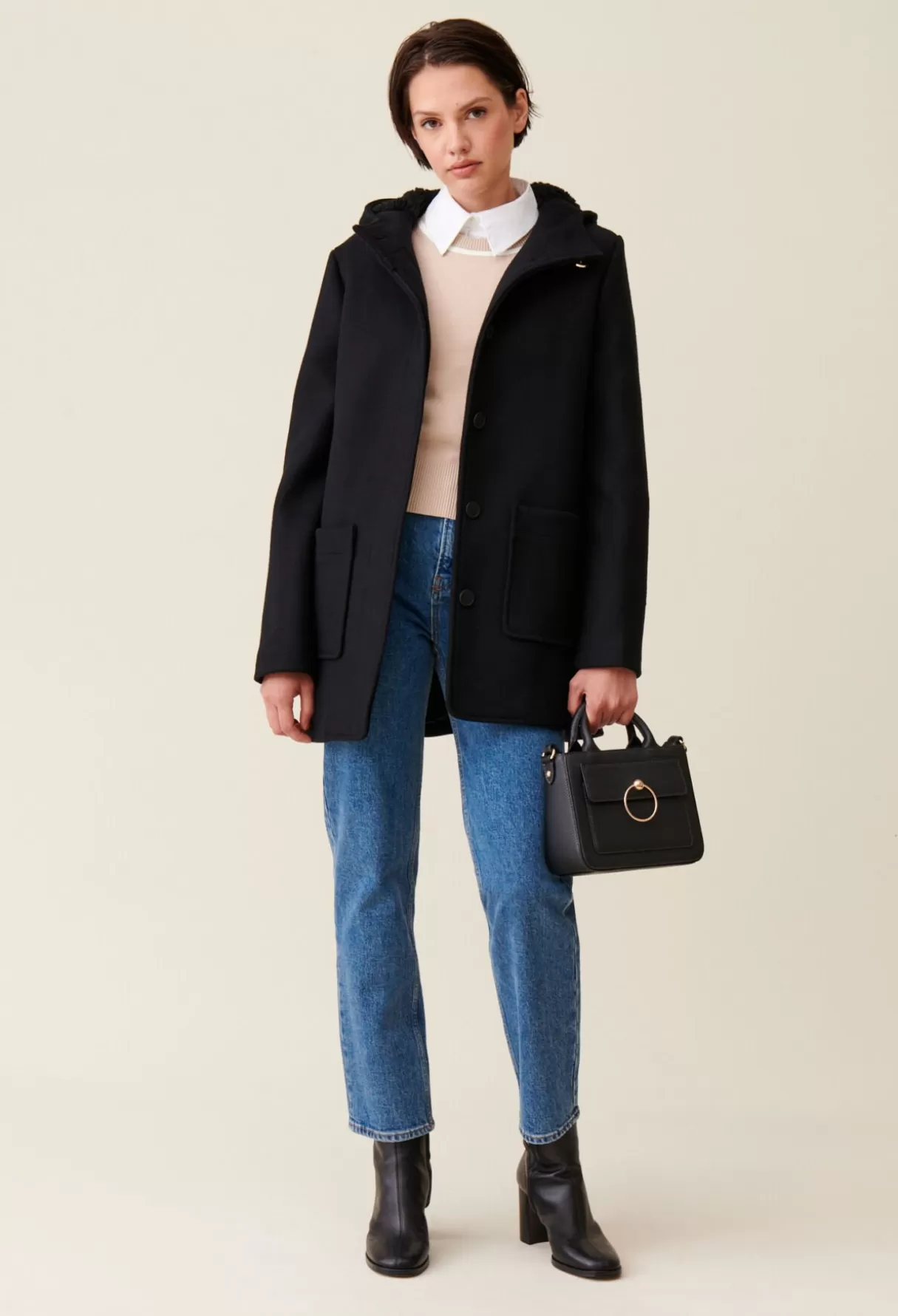 Manteaux-Claudie Pierlot Manteau capuche Noir