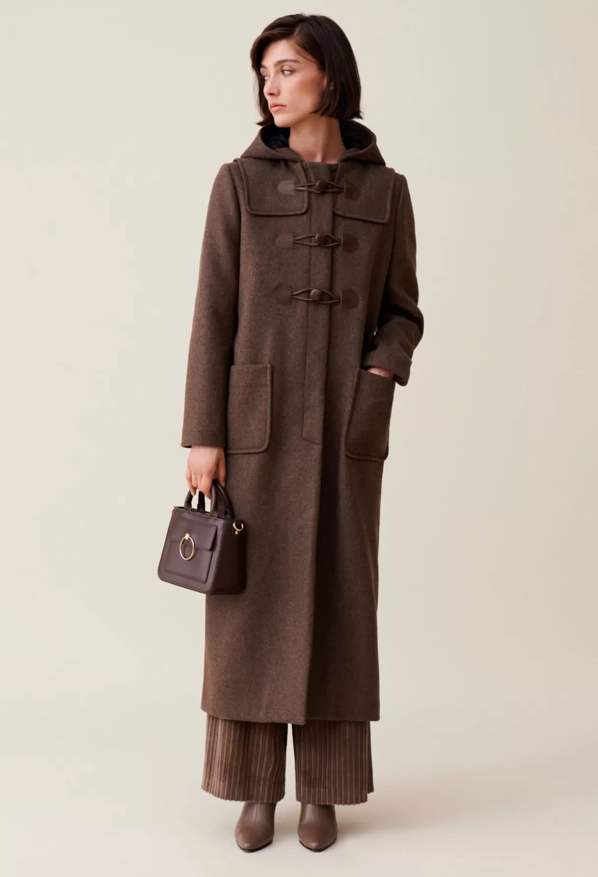 Manteaux-Claudie Pierlot Manteau long à capuche Marron