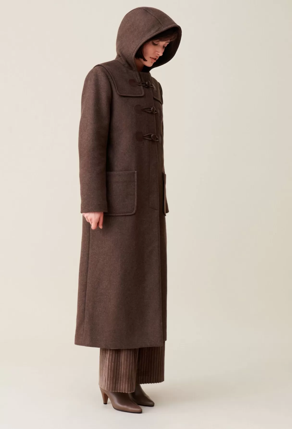 Manteaux-Claudie Pierlot Manteau long à capuche Marron