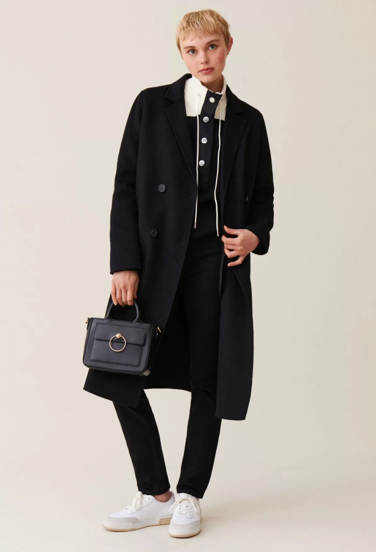 Manteaux-Claudie Pierlot Manteau droit mi-long Noir