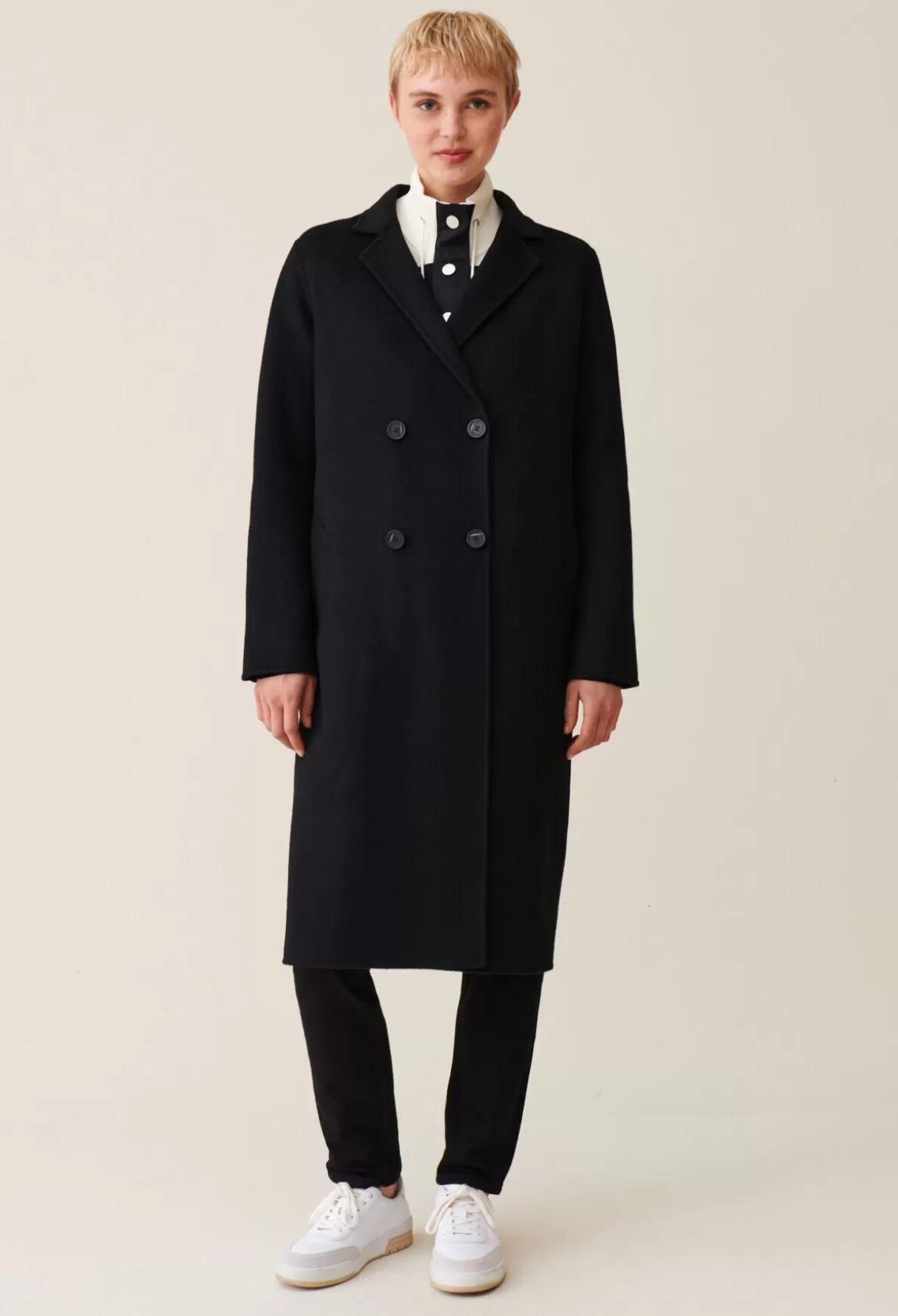 Manteaux-Claudie Pierlot Manteau droit mi-long Noir