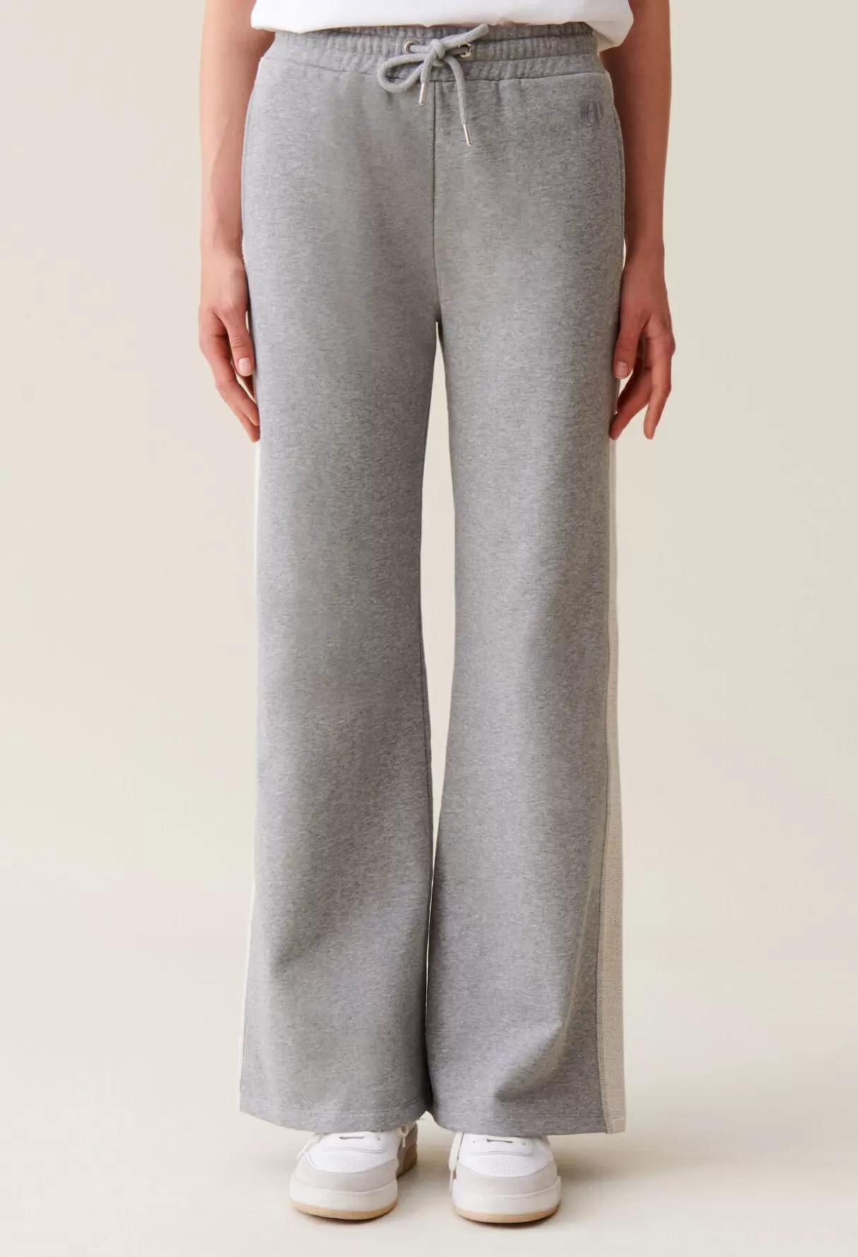 Pantalons Et Jeans-Claudie Pierlot Pantalon confort contrasté gris Grischine