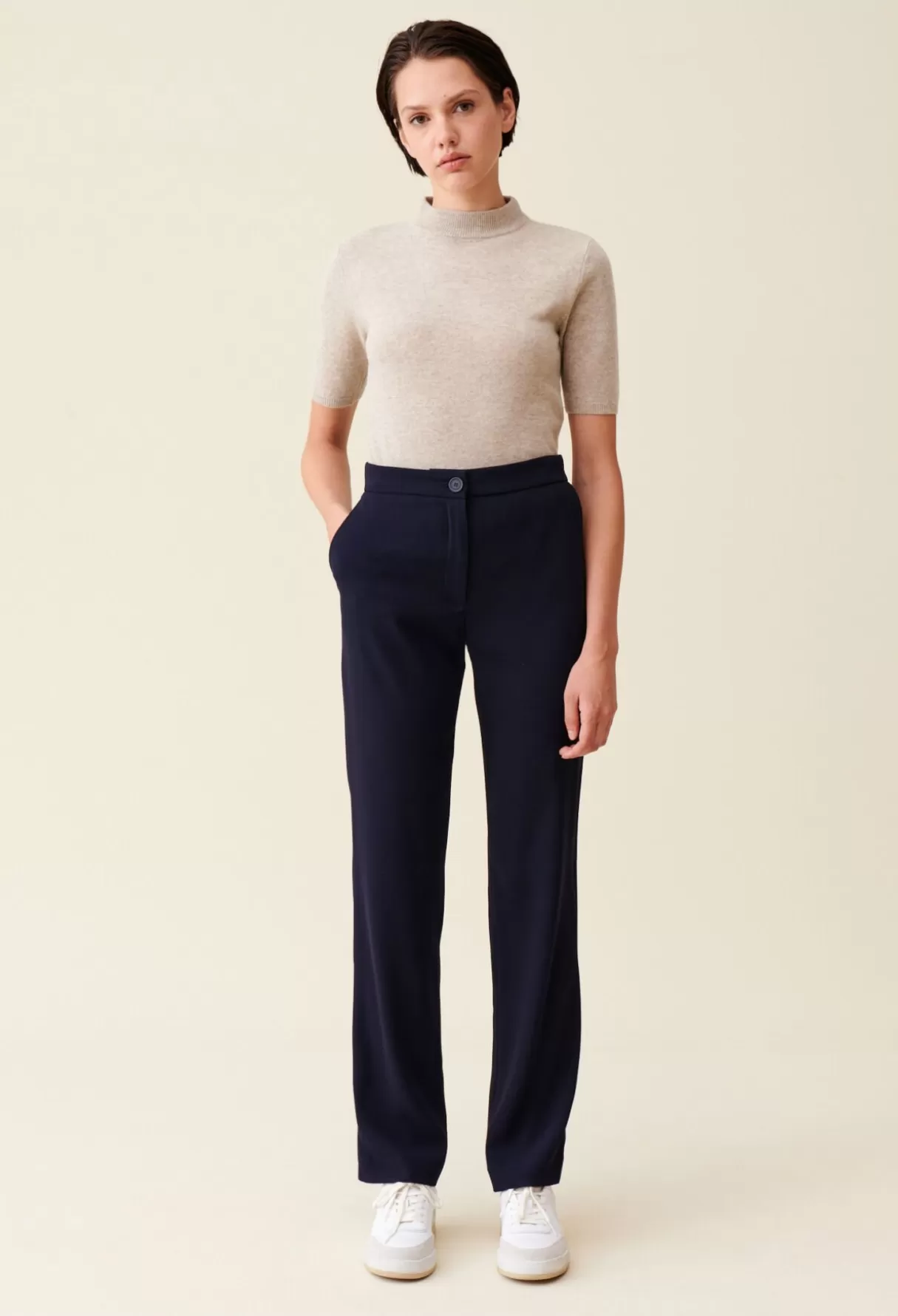 Pantalons Et Jeans-Claudie Pierlot Pantalon tailleur bleu Marine