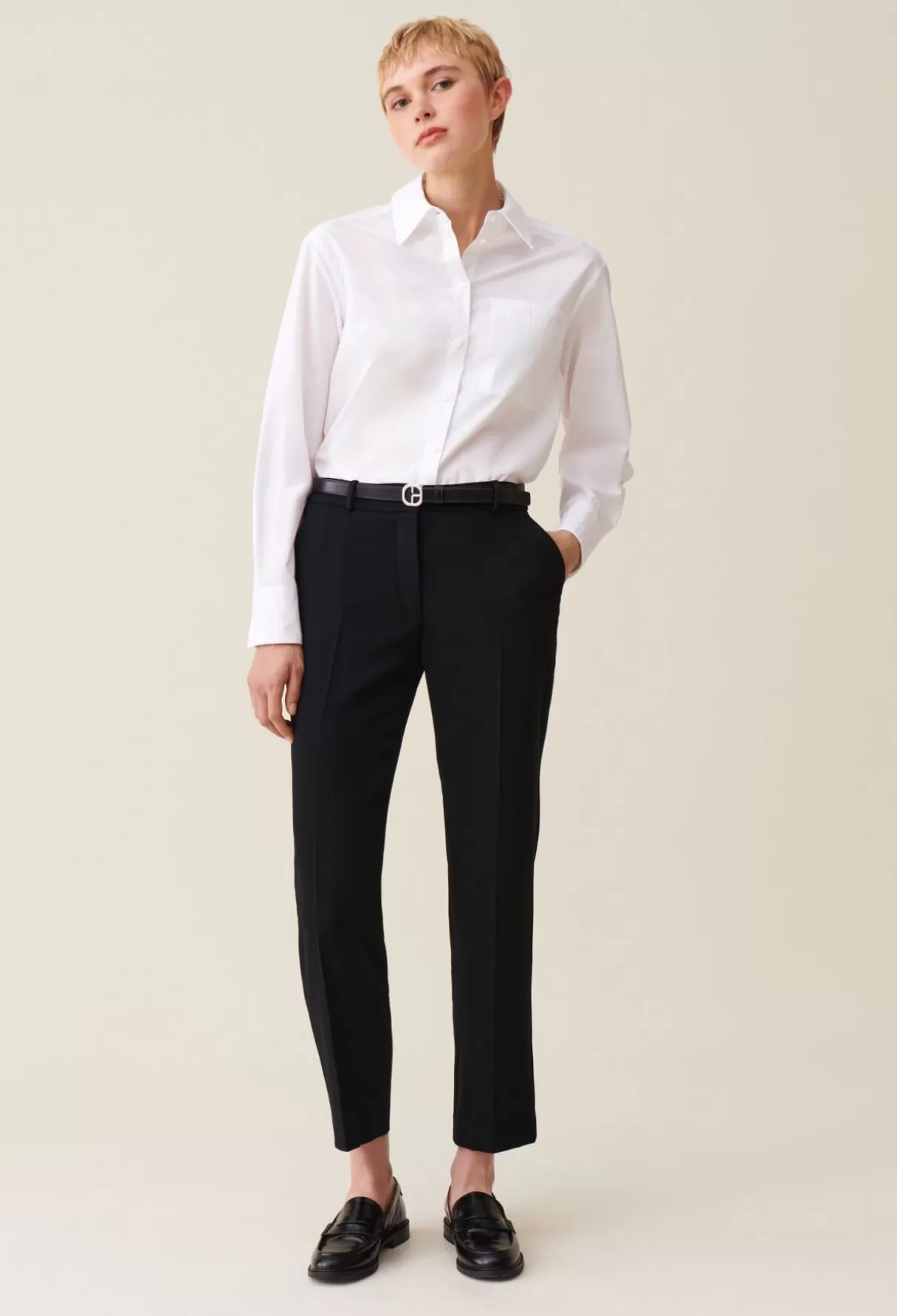 Pantalons Et Jeans-Claudie Pierlot Pantalon tailleur cigarette Noir