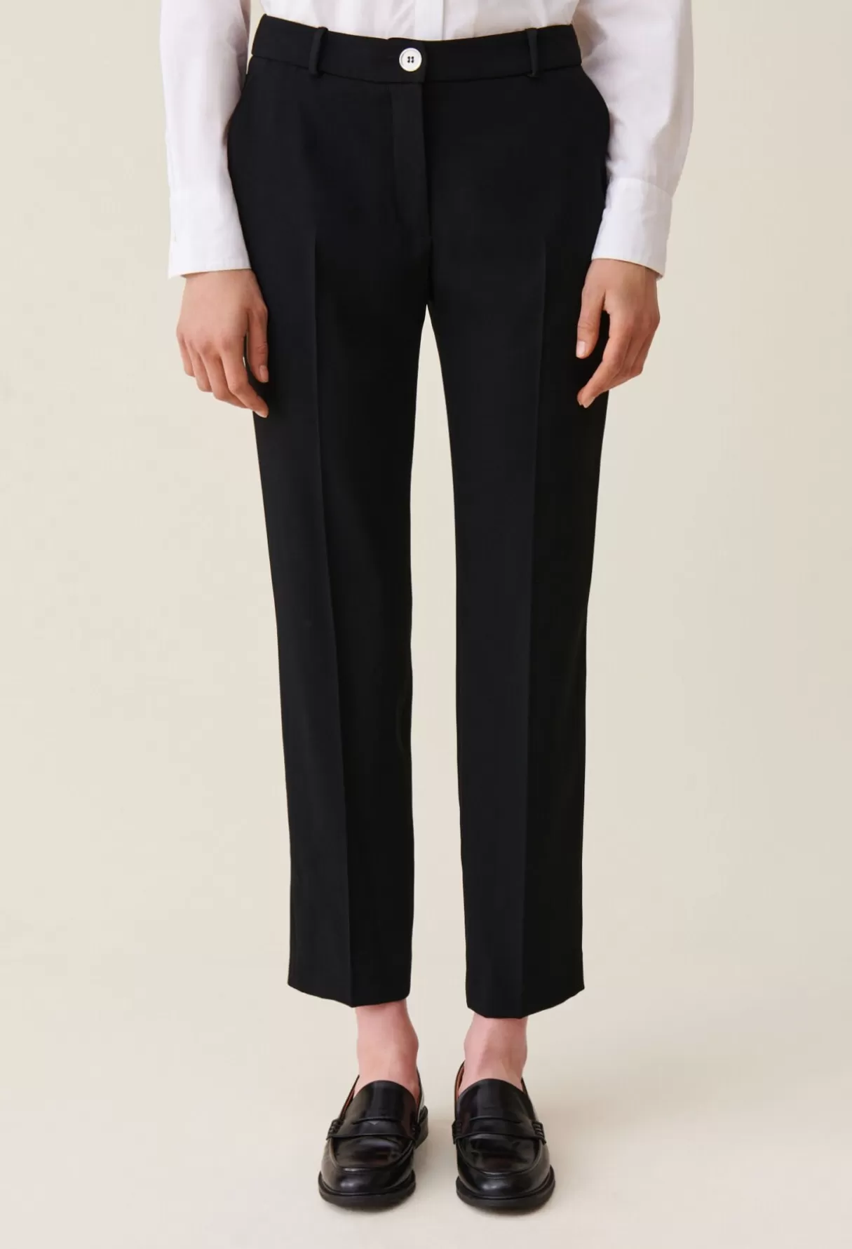 Pantalons Et Jeans-Claudie Pierlot Pantalon tailleur cigarette Noir