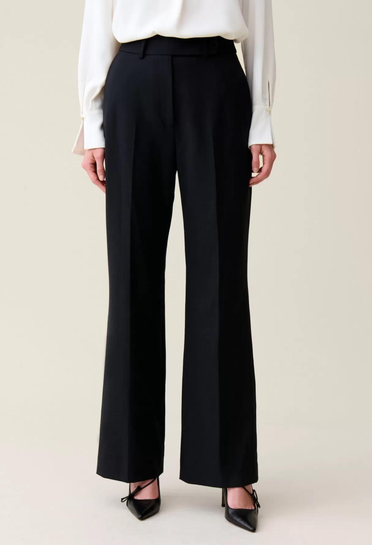 Pantalons Et Jeans-Claudie Pierlot Pantalon tailleur laine marine Noir