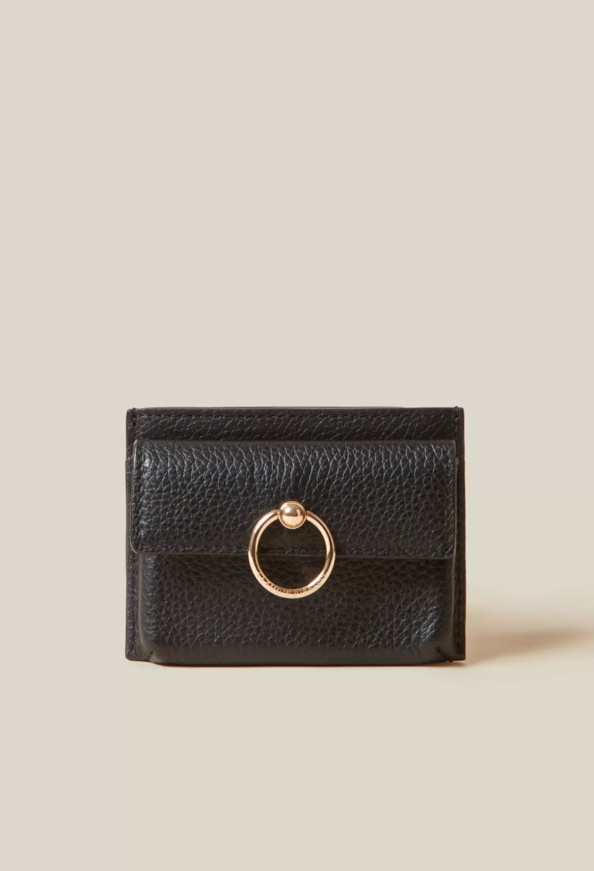 Petite Maroquinerie-Claudie Pierlot Porte-carte Anouck cuir grainé Noir