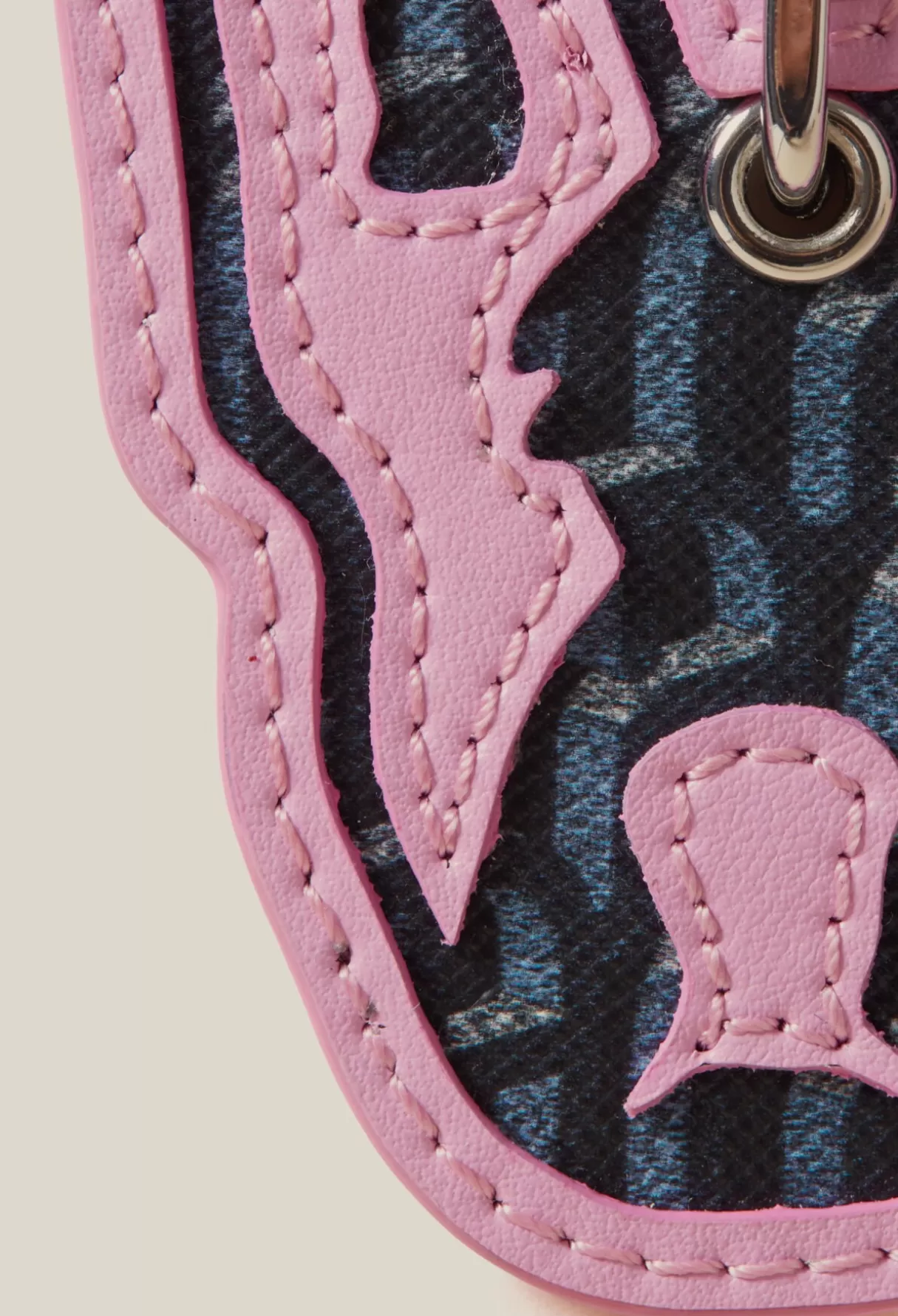 Petite Maroquinerie-Claudie Pierlot Porte-clés Jean Toto bicolore Marine