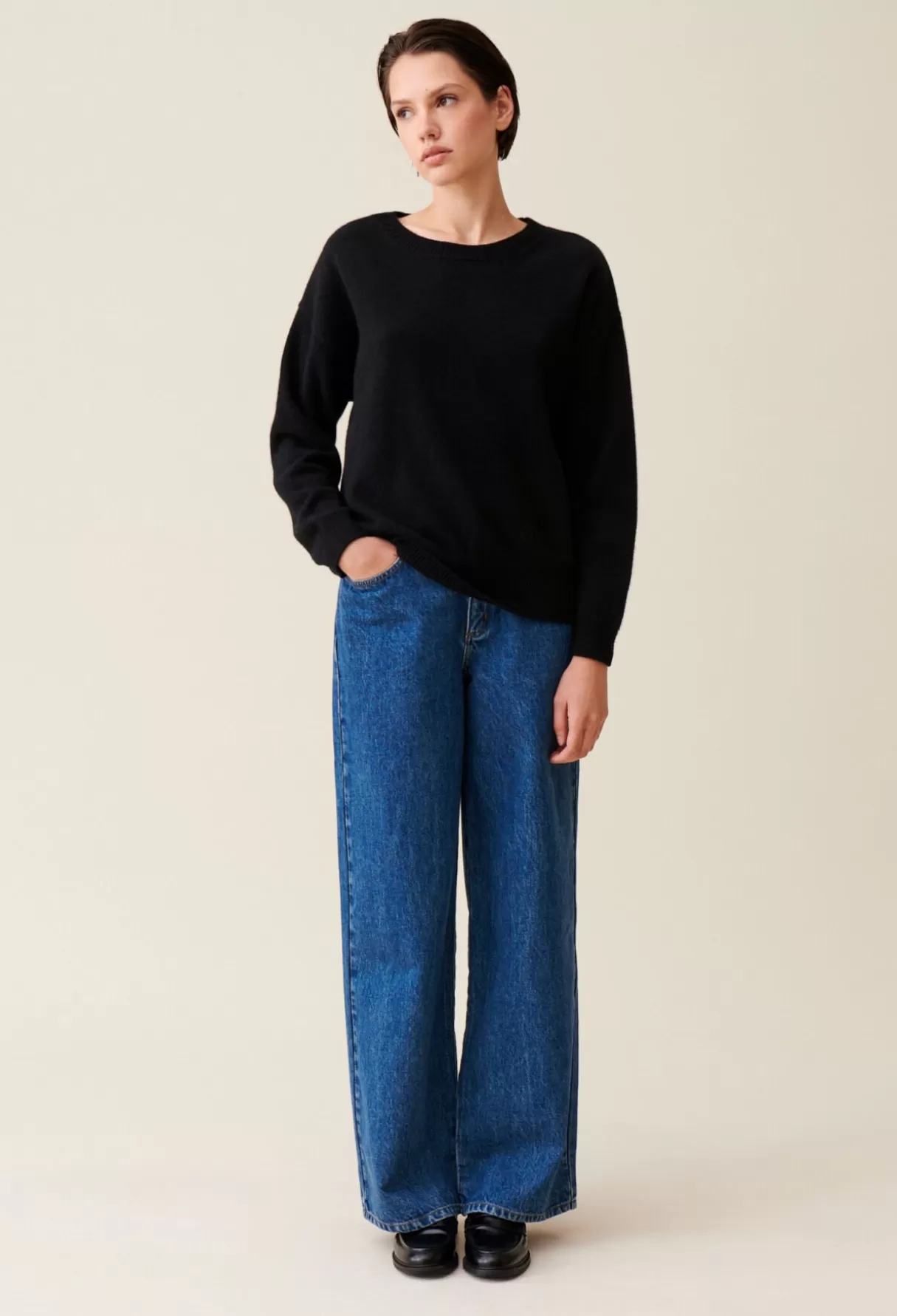 Pulls Et Cardigans-Claudie Pierlot Pull 100% cachemire Noir