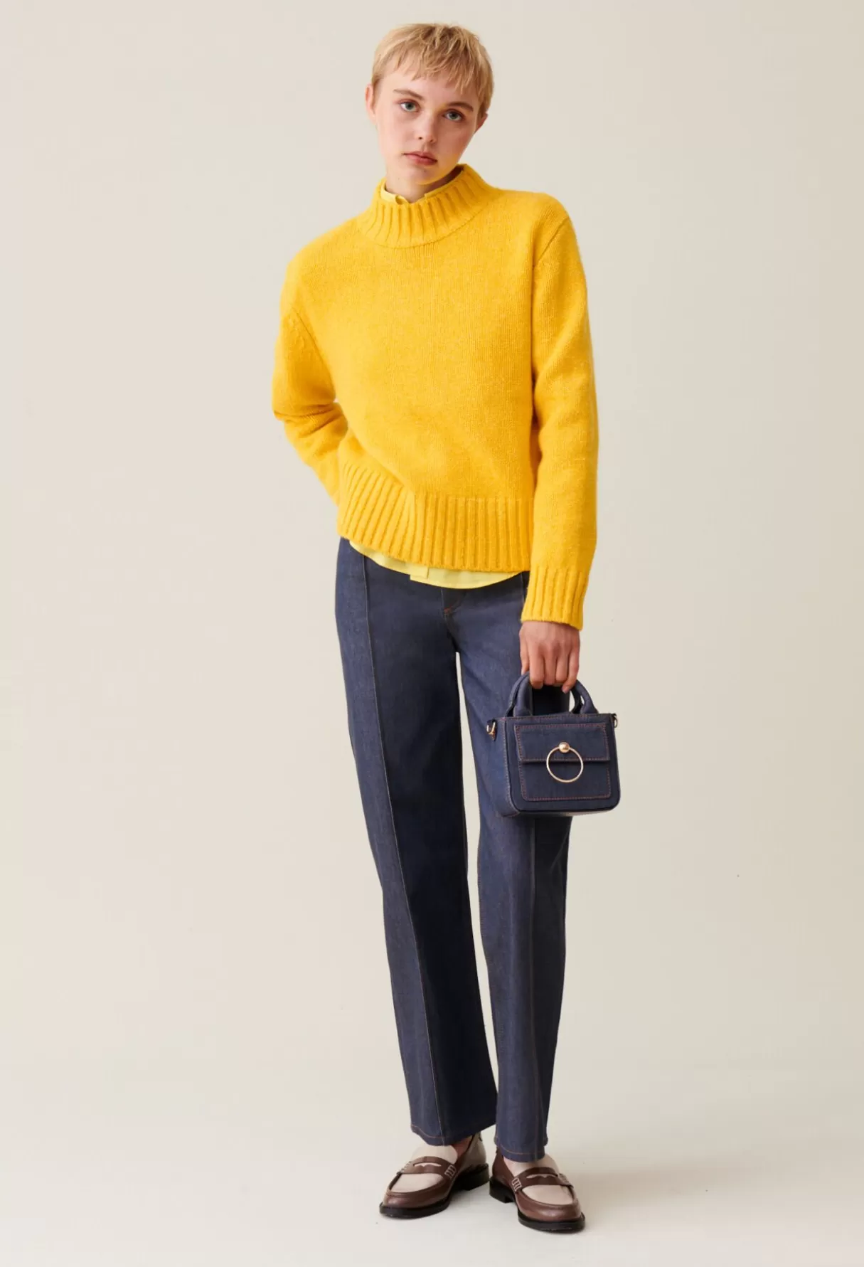 Pulls Et Cardigans-Claudie Pierlot Pull col cheminée Jaune