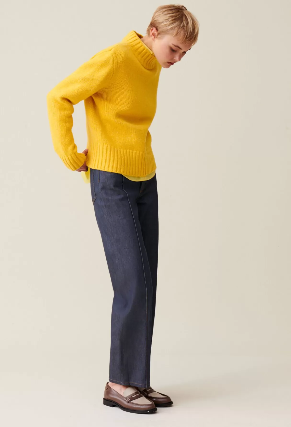 Pulls Et Cardigans-Claudie Pierlot Pull col cheminée Jaune