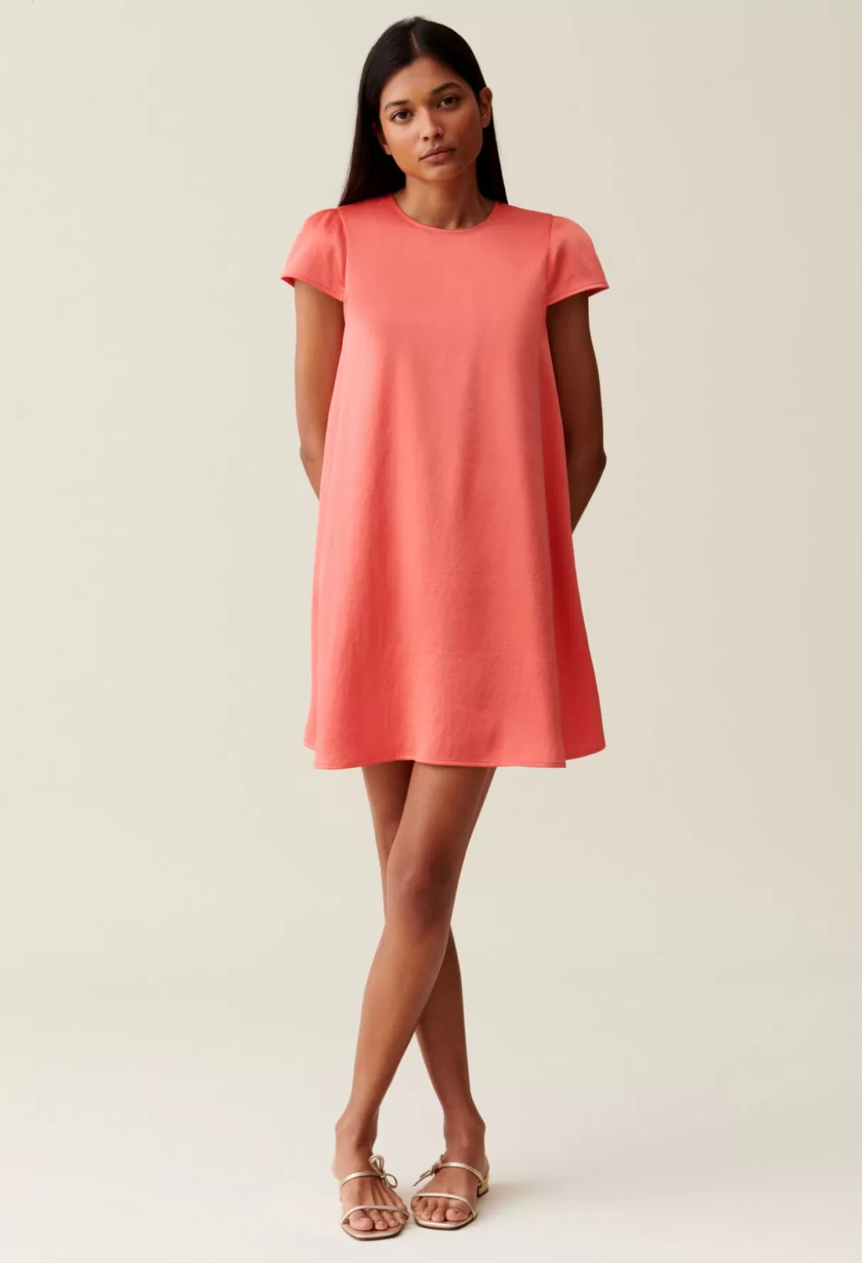 Robes-Claudie Pierlot Robe courte babydoll Mandarine