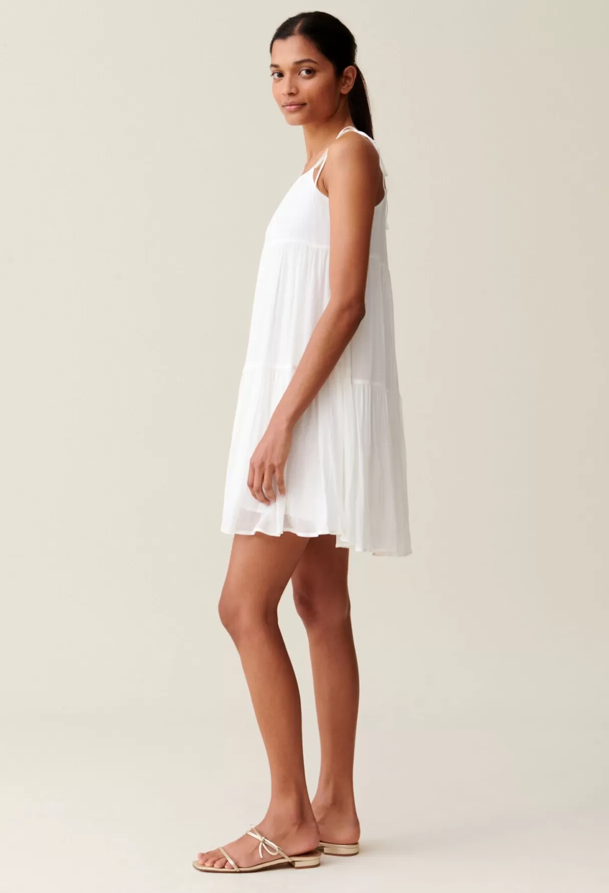 Robes-Claudie Pierlot Robe courte babydoll Ecru