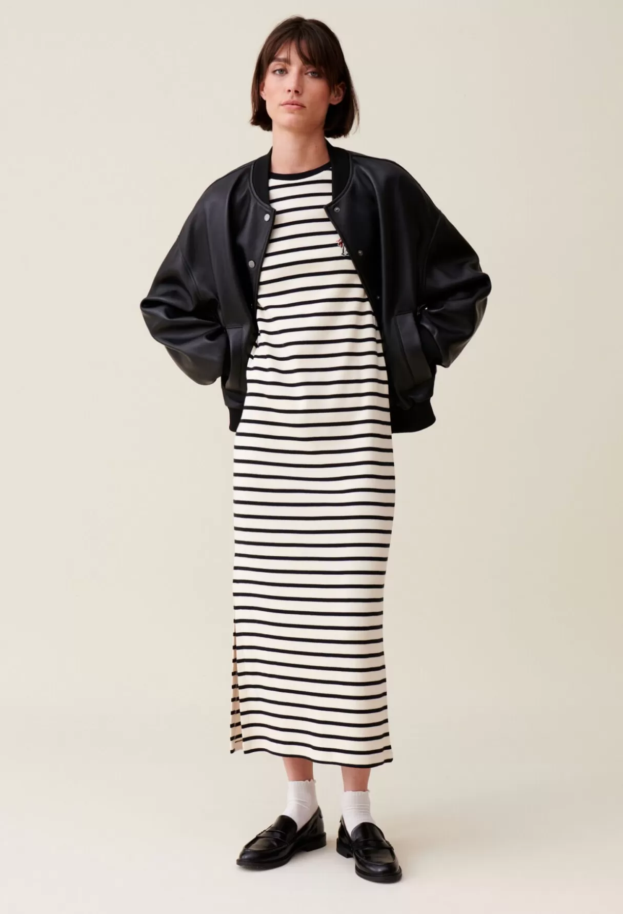 Robes-Claudie Pierlot Robe Jean Toto rayée midi Bicolore