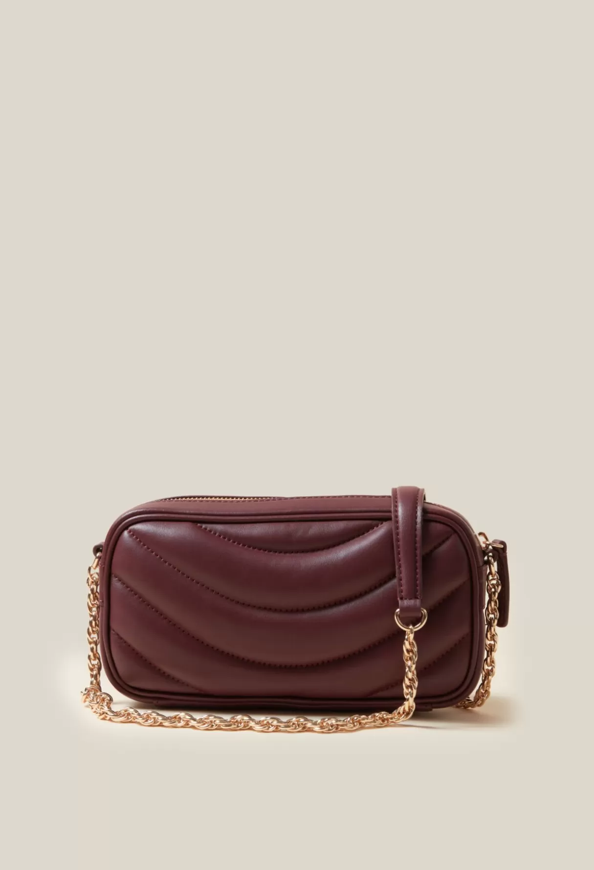 Mini Sacs | Sacs à Bandoulière-Claudie Pierlot Sac Alba cuir matelassé chaîne Bordeaux