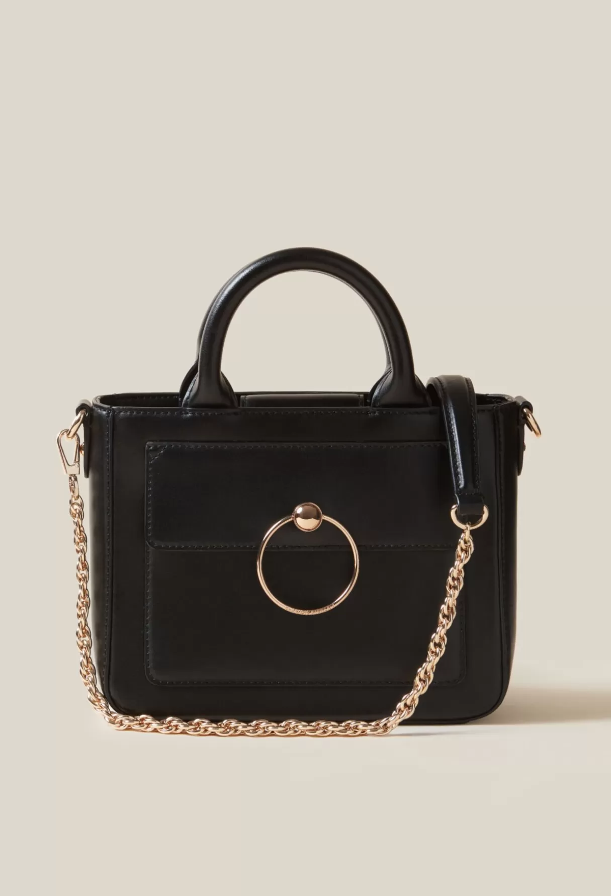 Sacs à Bandoulière-Claudie Pierlot Sac Anouck cuir lisse chaîne Noir