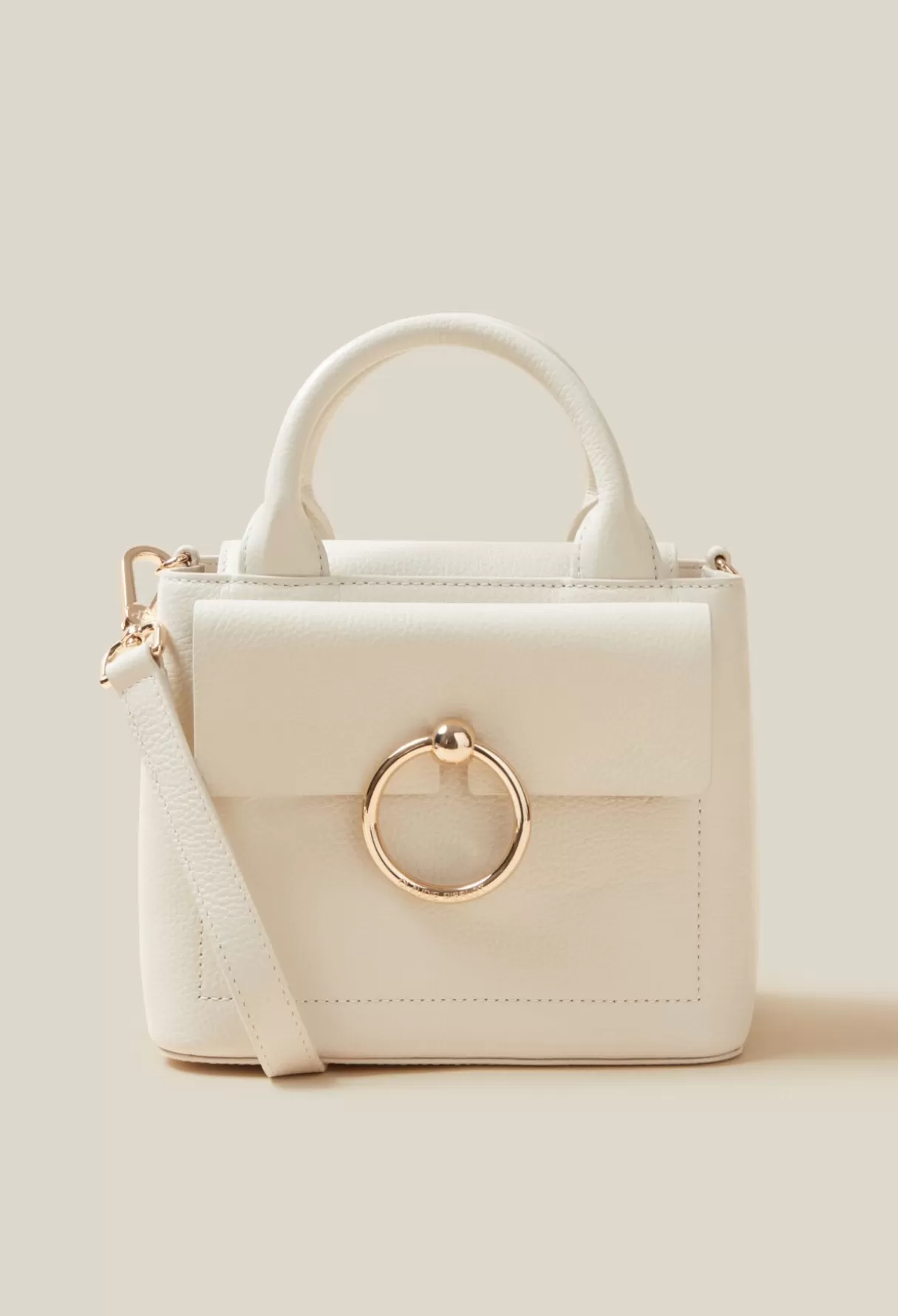 Sacs à Bandoulière-Claudie Pierlot Sac Anouck mini cuir Ecru