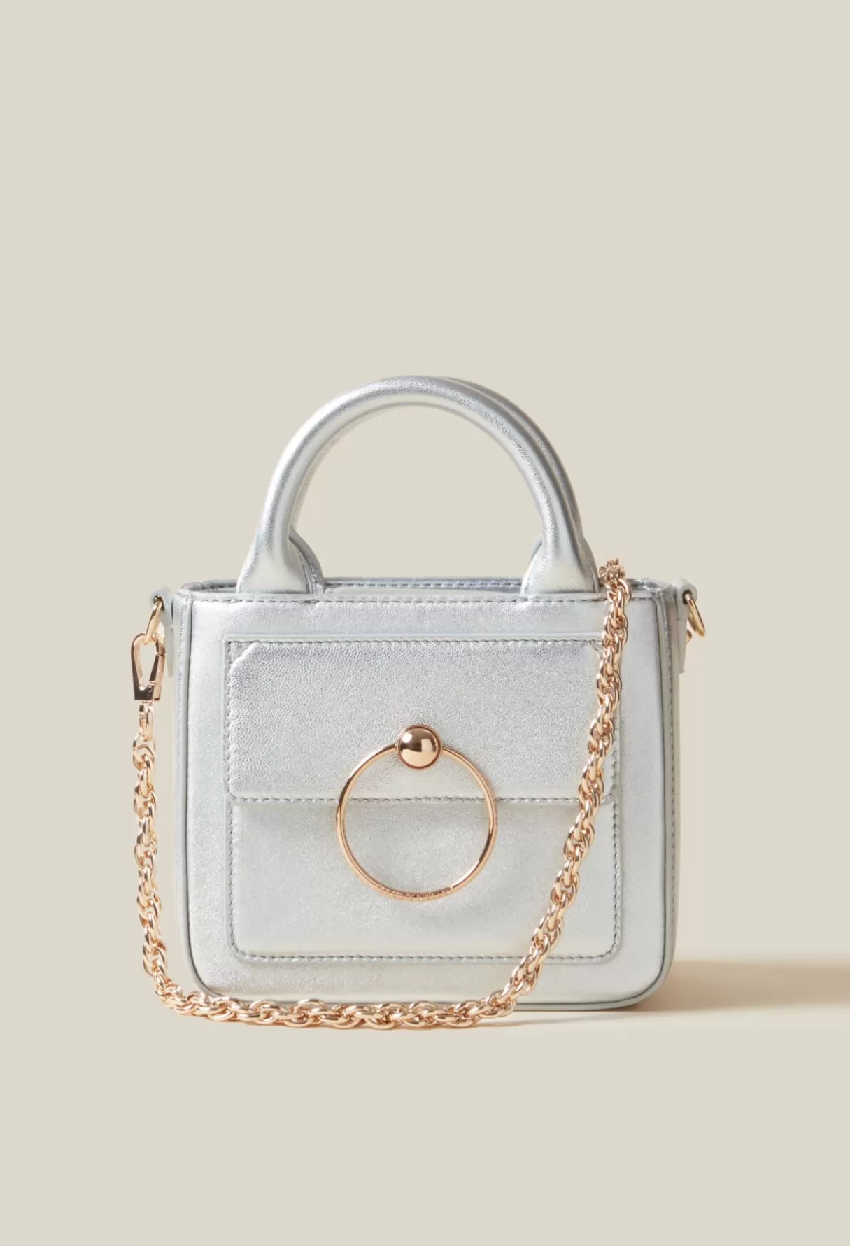 Mini Sacs | Sacs à Bandoulière-Claudie Pierlot Sac Anouck nano argenté Silver