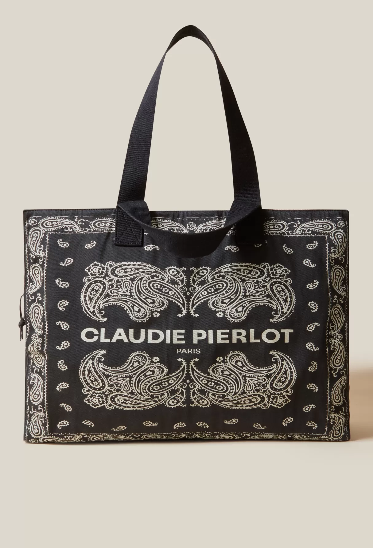 Sacs Porté épaule | Sacs Cabas-Claudie Pierlot Sac cabas coton recyclé Noir