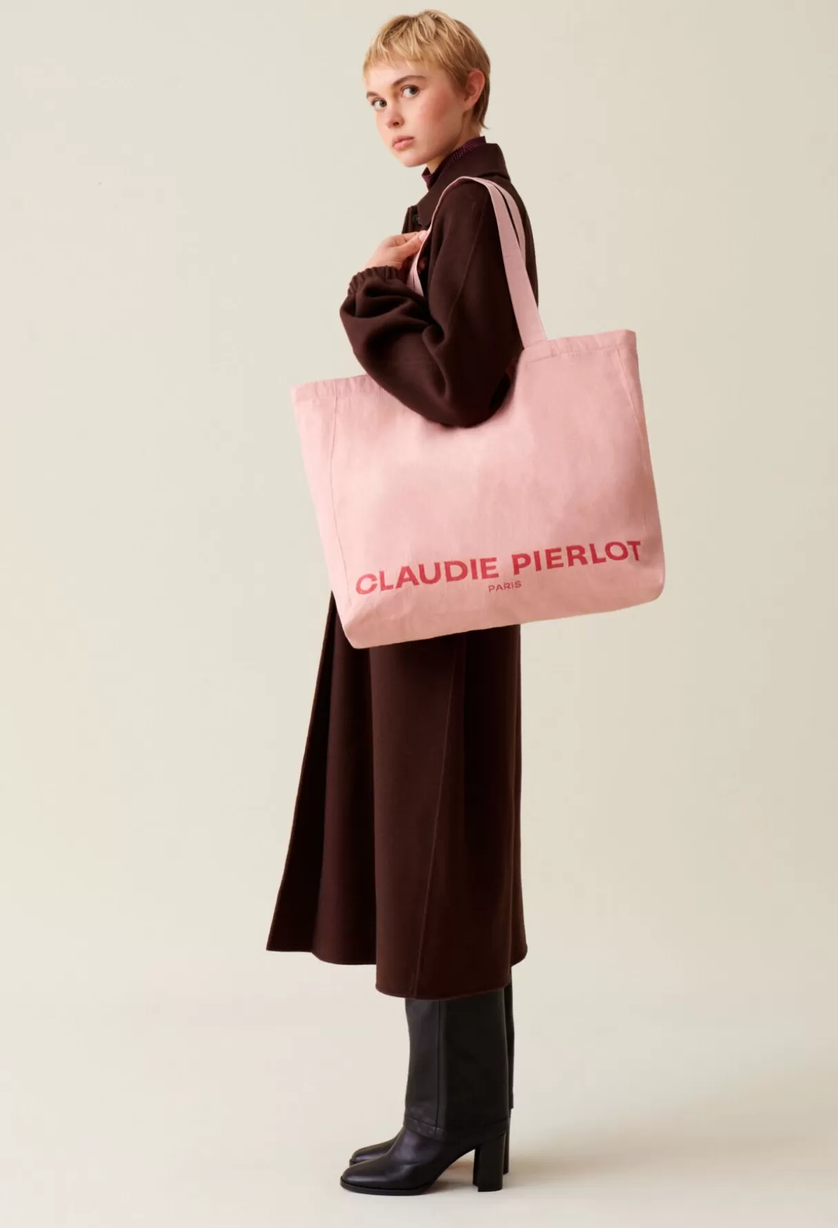 Sacs Cabas | Sacs Porté épaule-Claudie Pierlot Sac cabas oversize Rosepale