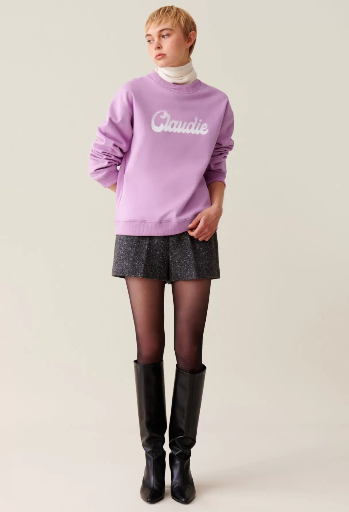 Sweatshirts | Pulls Et Cardigans-Claudie Pierlot Sweatshirt ample imprimé Claudie Rose