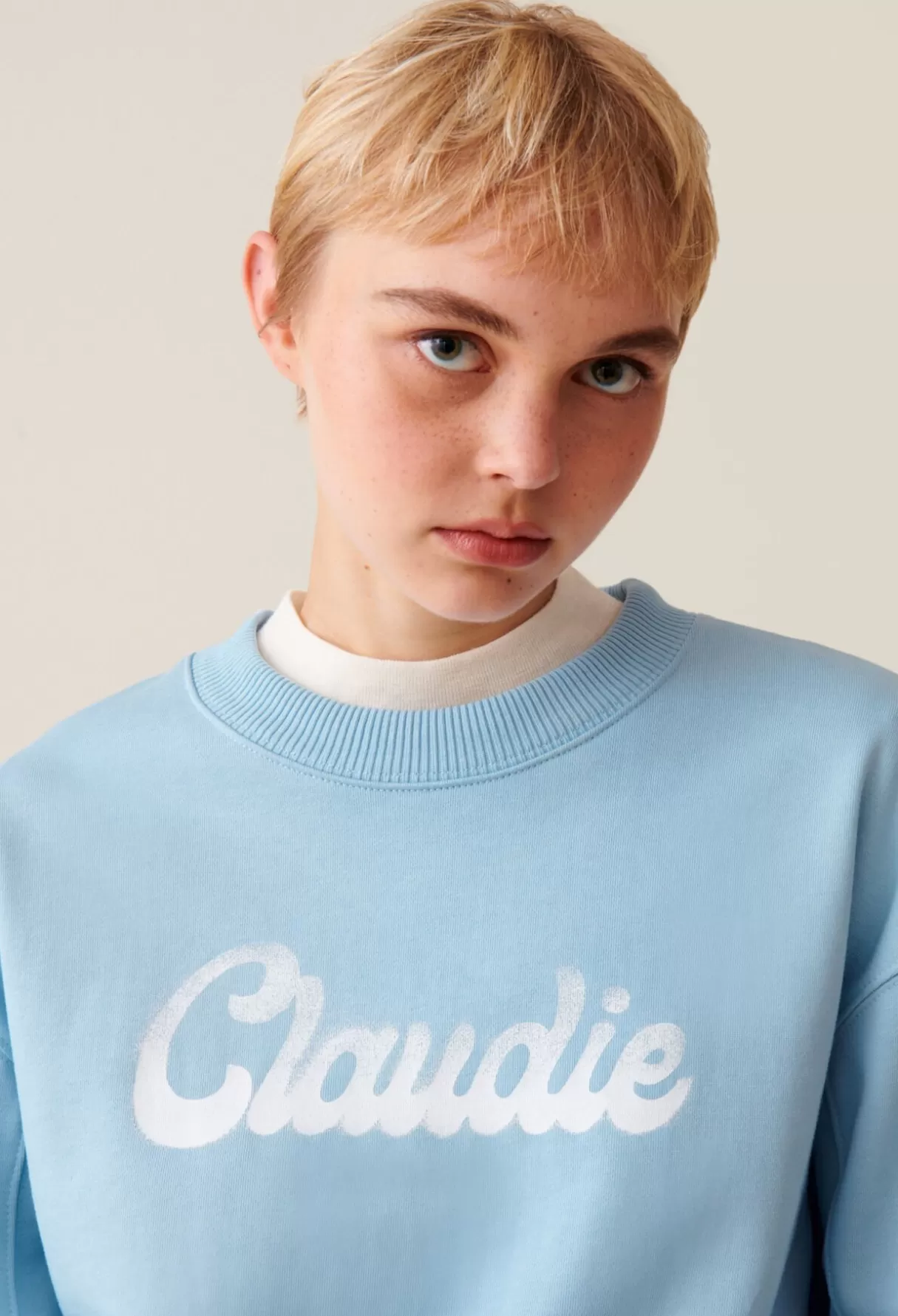 Sweatshirts | Pulls Et Cardigans-Claudie Pierlot Sweatshirt ample imprimé Claudie Bleuciel